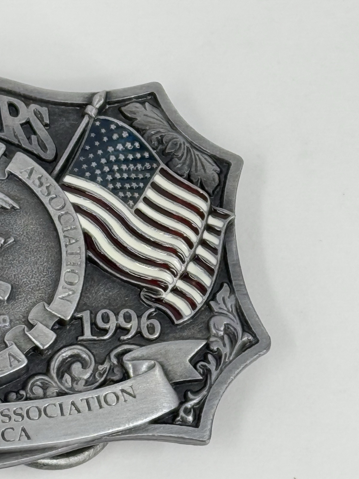 Vintage NRA National Rifle Association Of America Pewter Belt Buckle Made In USA