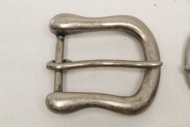 Lot of 9 Assorted Belt Buckles 1.5” Silvertone Studs Chrome Brass Leather Craft