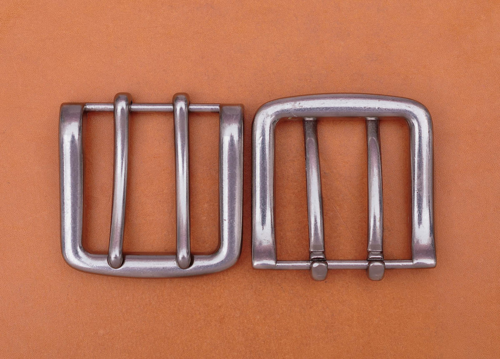 Heavy Solid Silver Double Tongue Pin Prong DIY Belt Buckle Fits 39MM Belt Straps