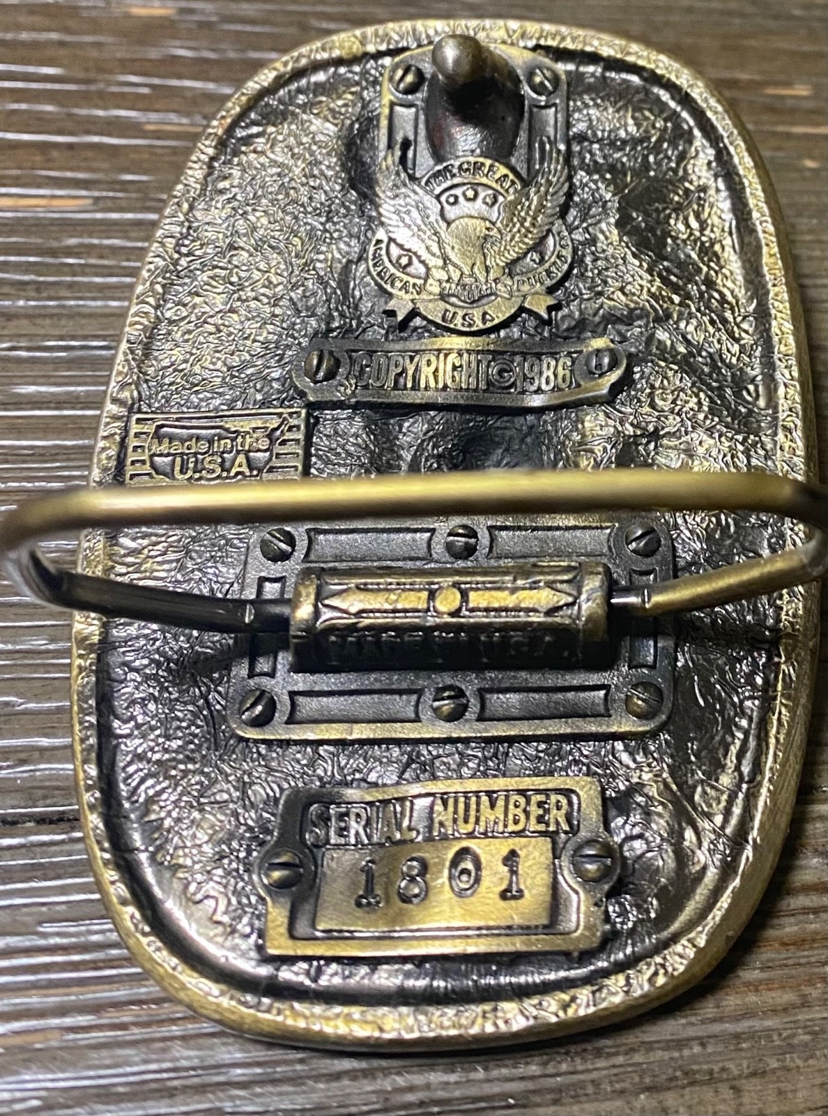 The Great American Buckle Co Shriners Belt Buckle Red Enamel Vintage 1986 1801