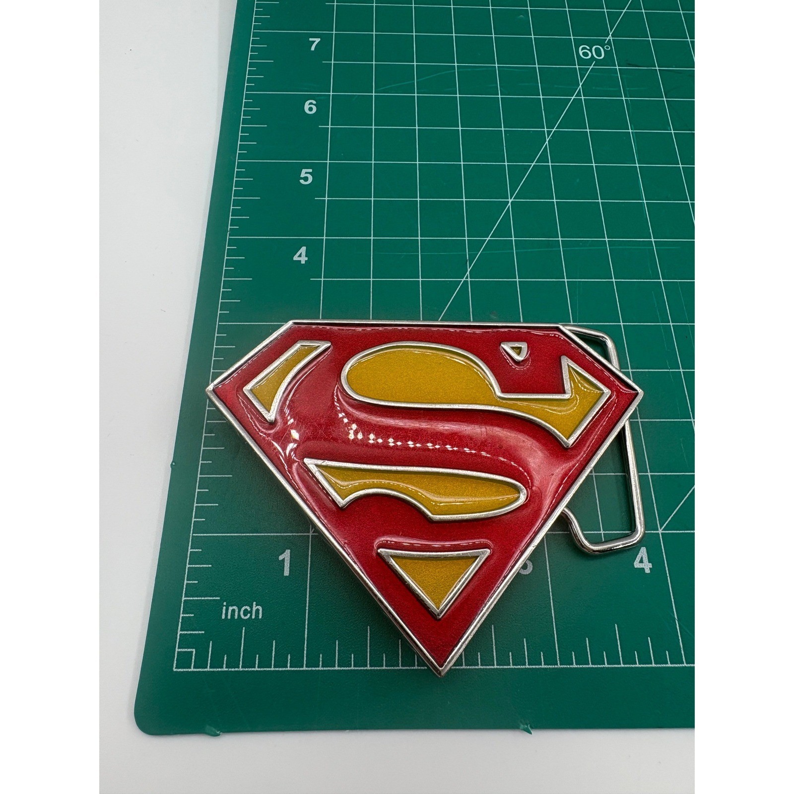 DC Comics Superman Shield Belt Buckle 2011 Superhero Logo Metal Red Yellow EX