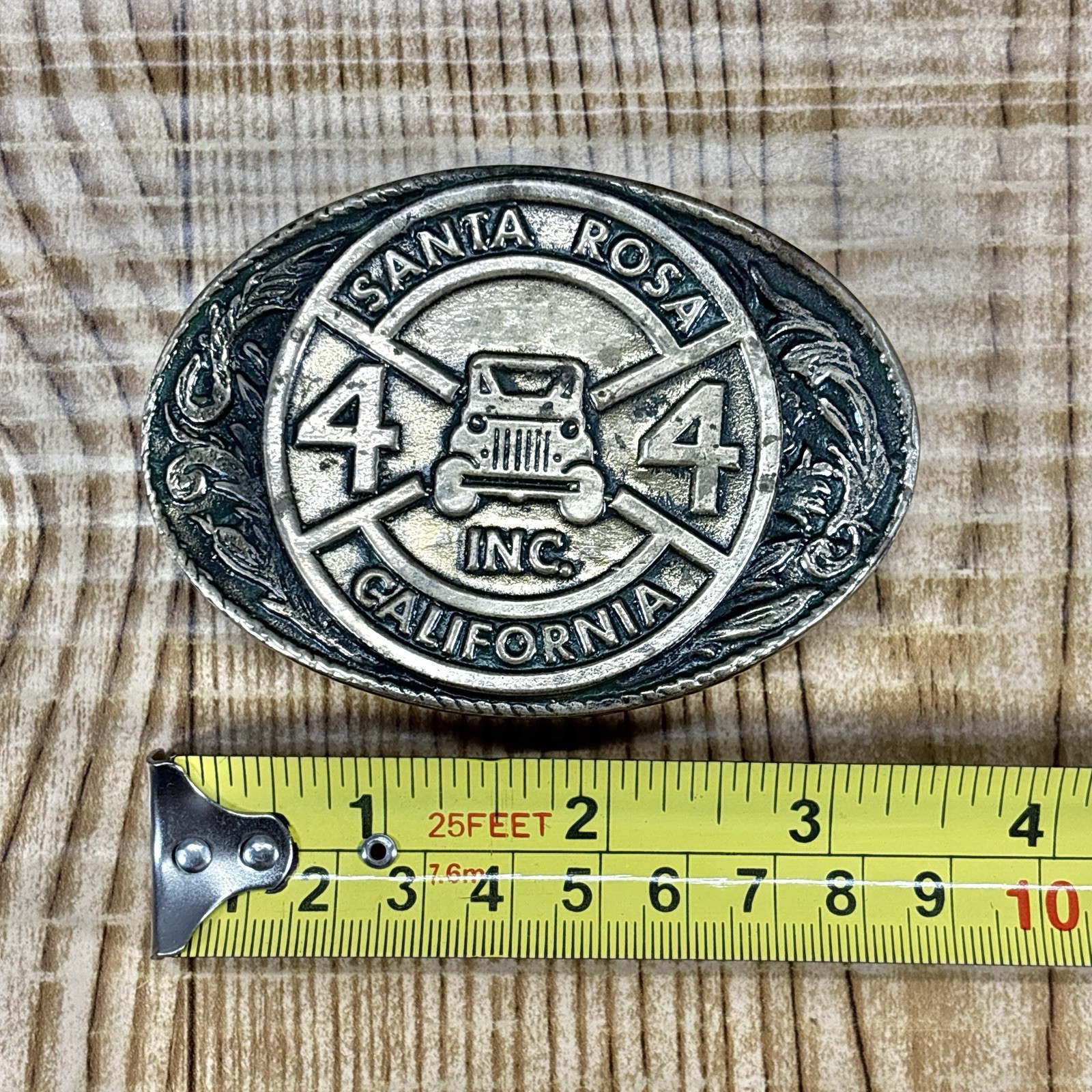 Vintage 1.5&Prime; JEEP Solid Bronze 4×4 Inc Belt Buckle Brass Santa Rosa California