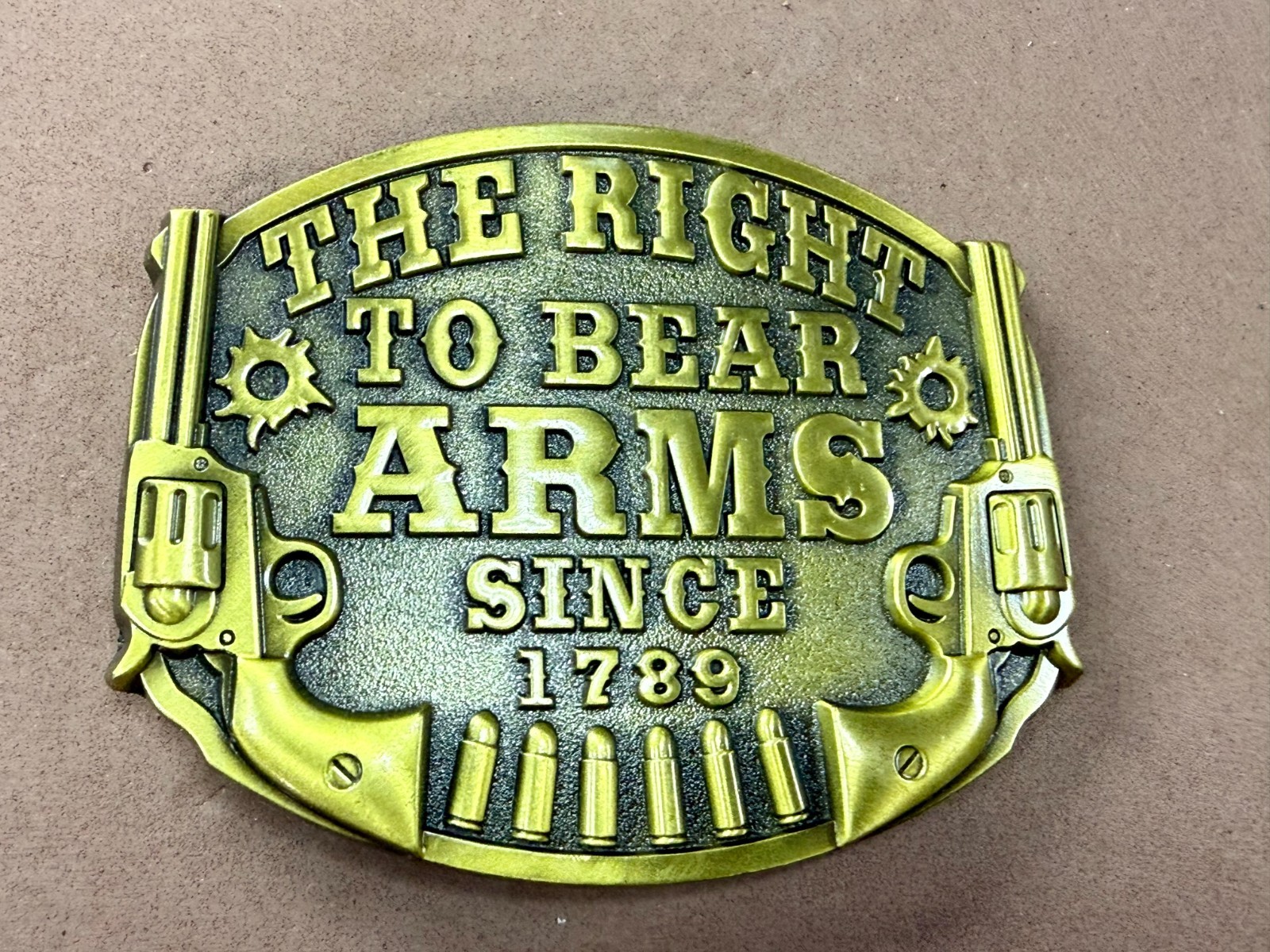 The Right to Bear Arms Since 1789 USA Gun Rights Commemorative Belt Buckle