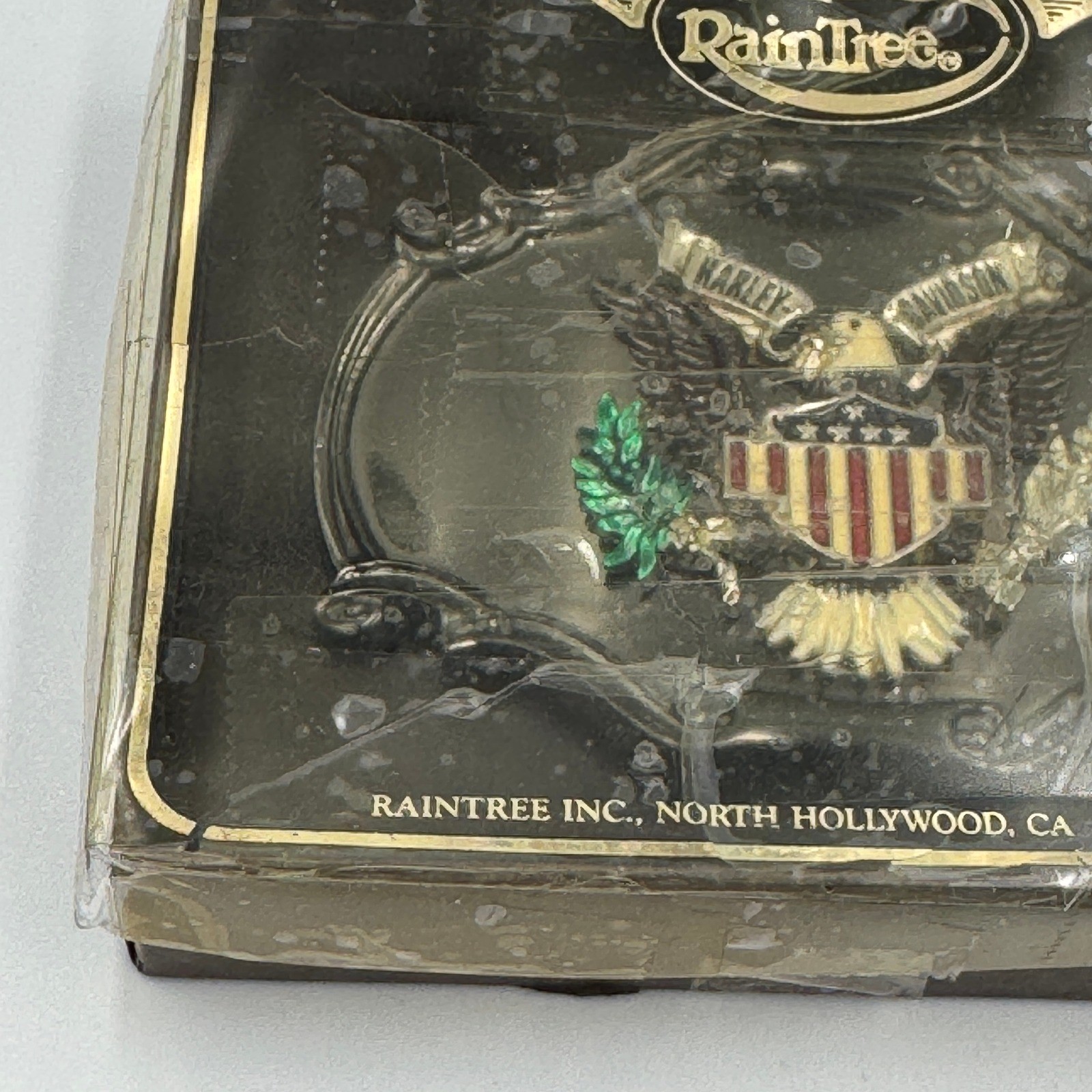 Vintage 1978 Raintree Harley Davidson Eagle Belt Buckle Black Enamel Americana