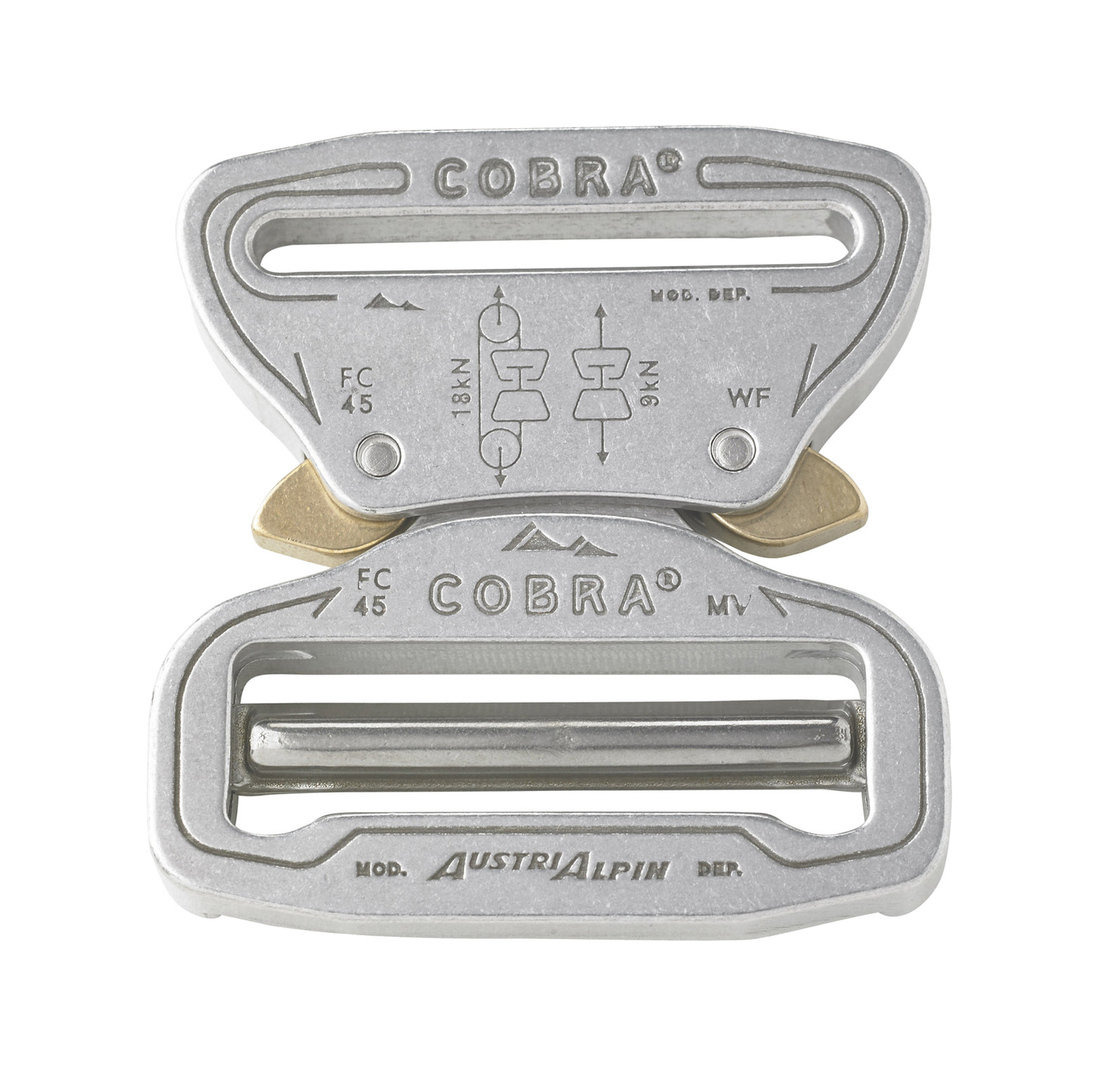 AustriAlpin 45mm 1.75&Prime; Chrome Cobra Buckle -Male Adjustable Female Fixed FY45AVF