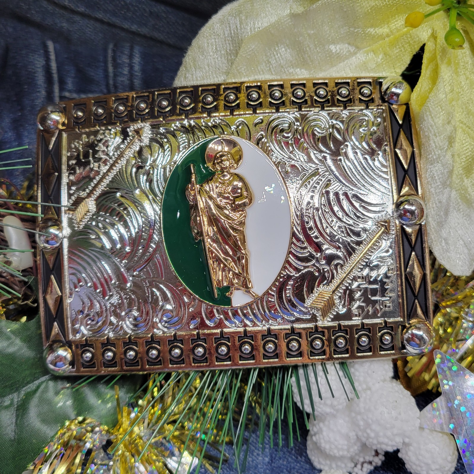 Saint jude San Judas Western belt Buckle Rose Gold Silver Heavy Zinc Alloy