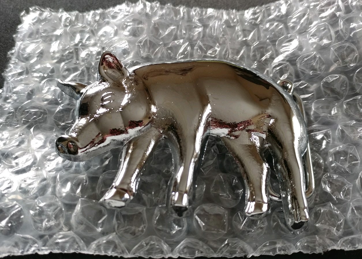 PIG FARMER HOG FARM ANIMAL CHROME PLATED SHAPED SOLID BRASS BELT BUCKLE BARON