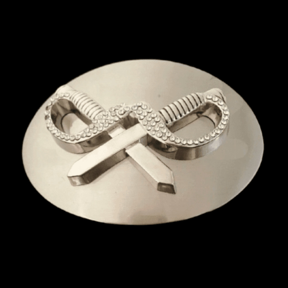 Belt Buckle Pirates Cross Swords Knives Daggers Cool Rhinestones Belts Buckles