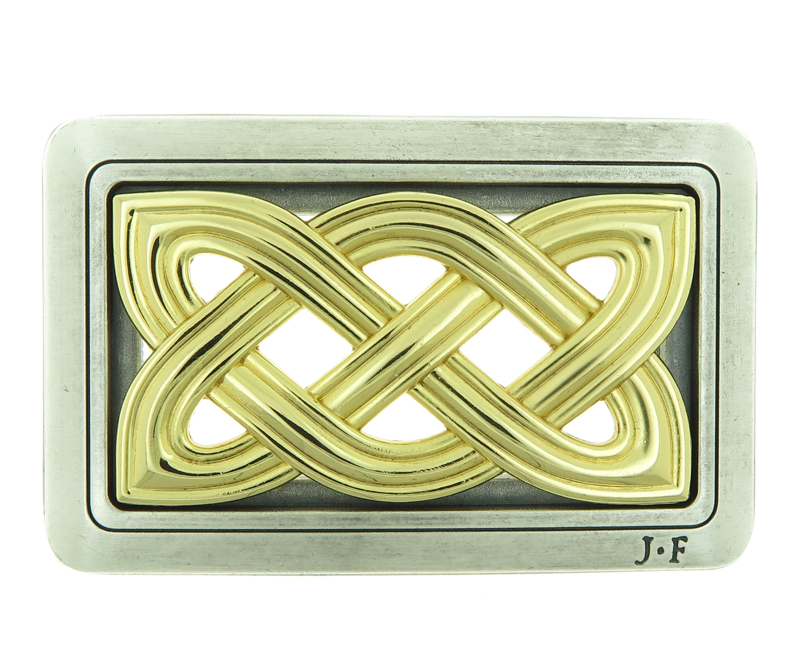 Cross Knot Celtic Gold & Silver Plated Metal Belt Buckle
