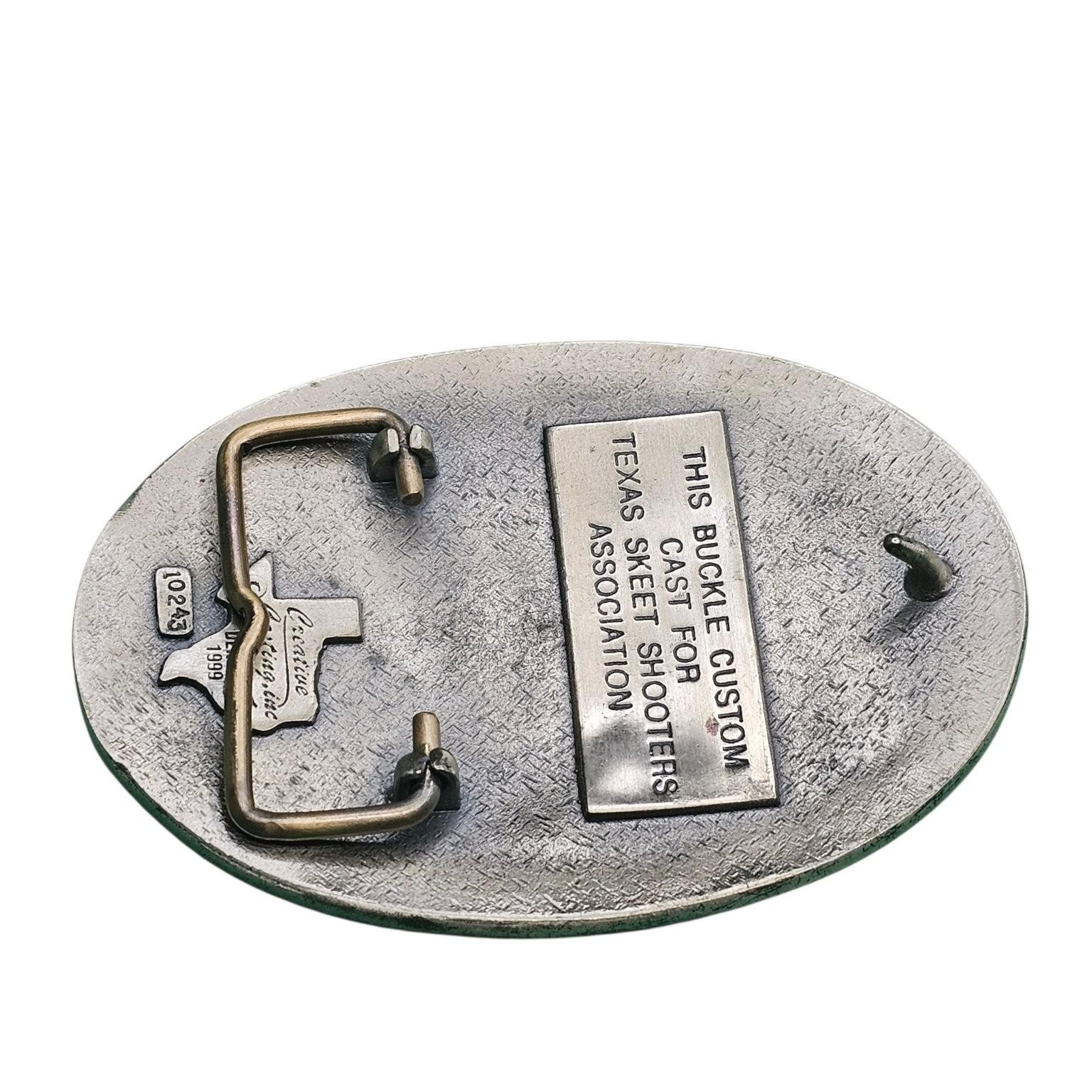Texas Skeet Shooters Association Belt Buckle Silver 2000