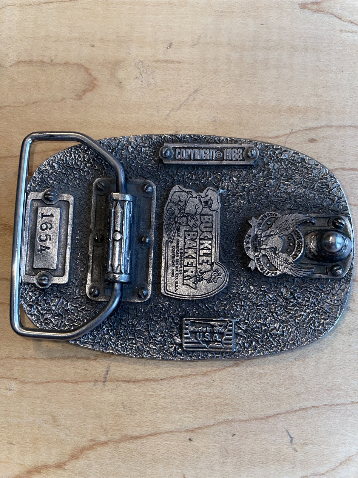 Police America Finest Law Enforcement We Serve and Protect Belt Buckle 1988 USA