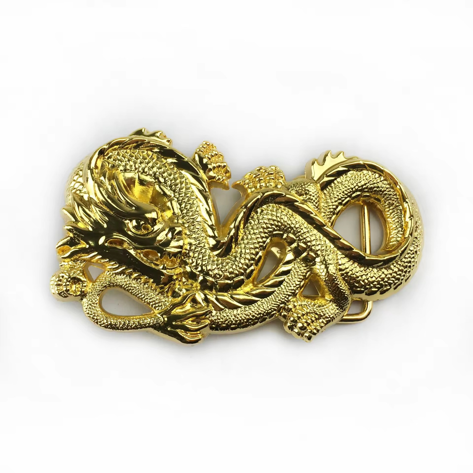 Belt Buckle Chinese Dragon Gold Medieval Western Cowboy 2.5&Prime;x4&Prime; for 1.5&Prime; belt