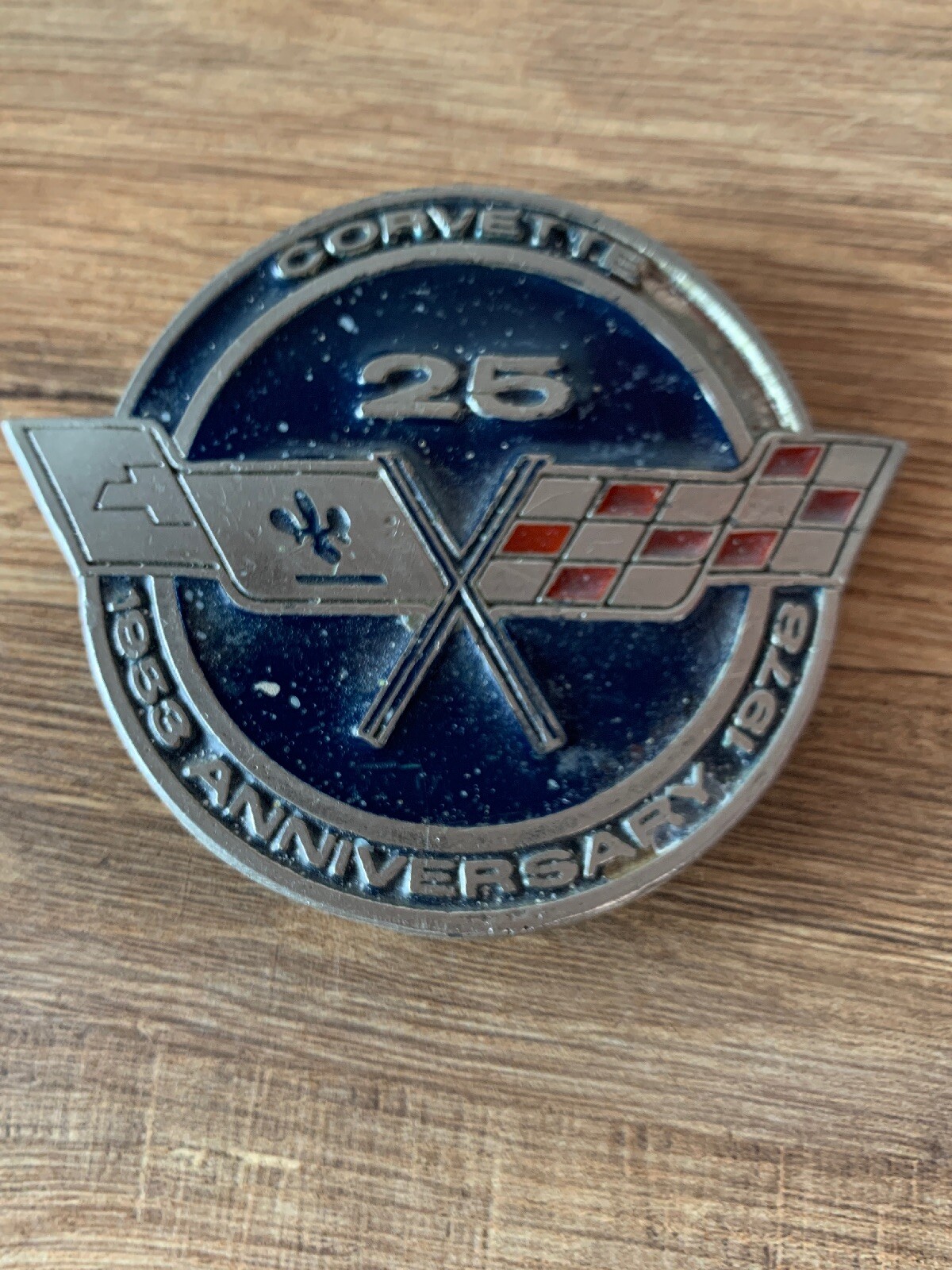 Vintage Chevrolet Corvette 25th Anniversary Metal Belt Buckle
