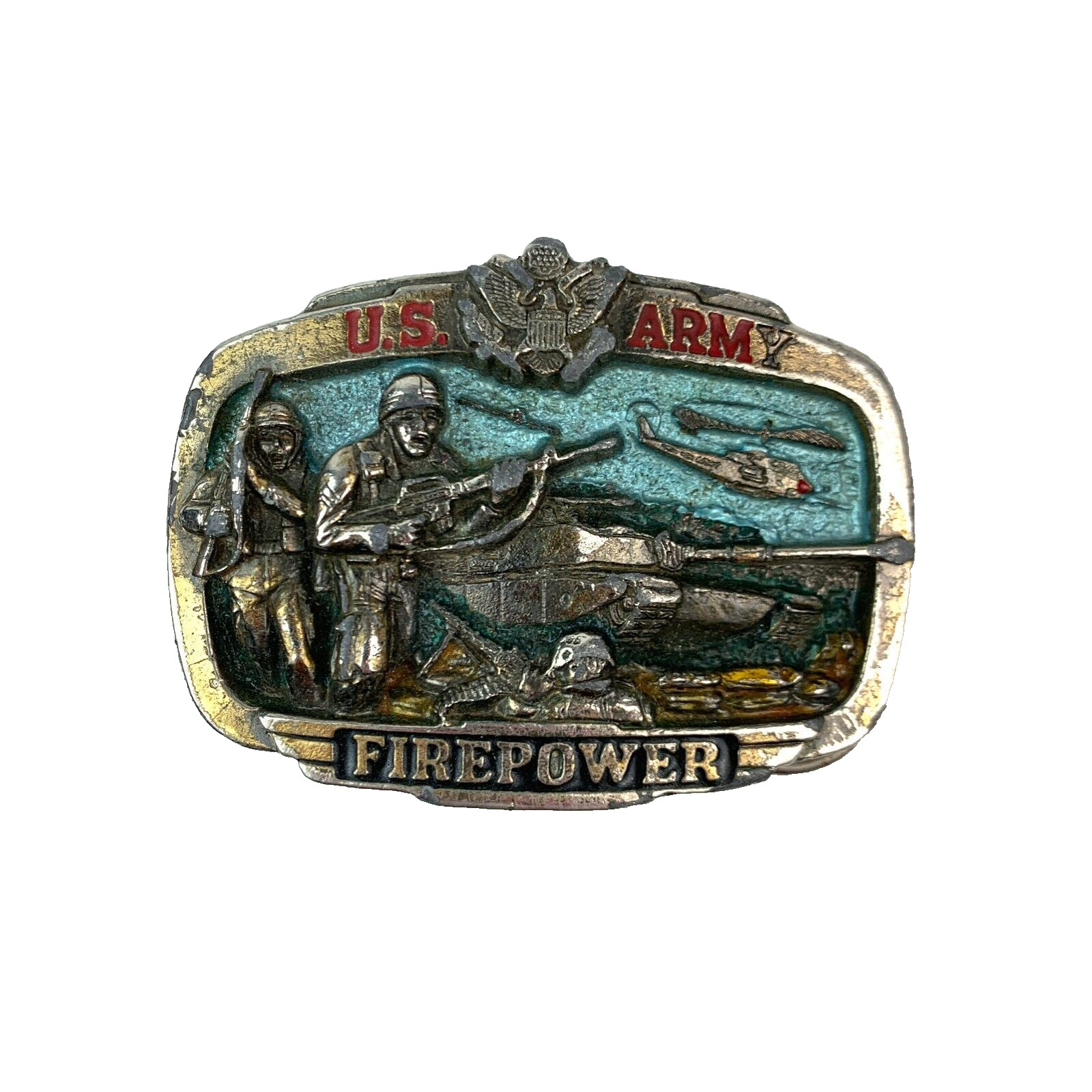 1981 US United States Army Firepower 3D Belt Buckle H1071