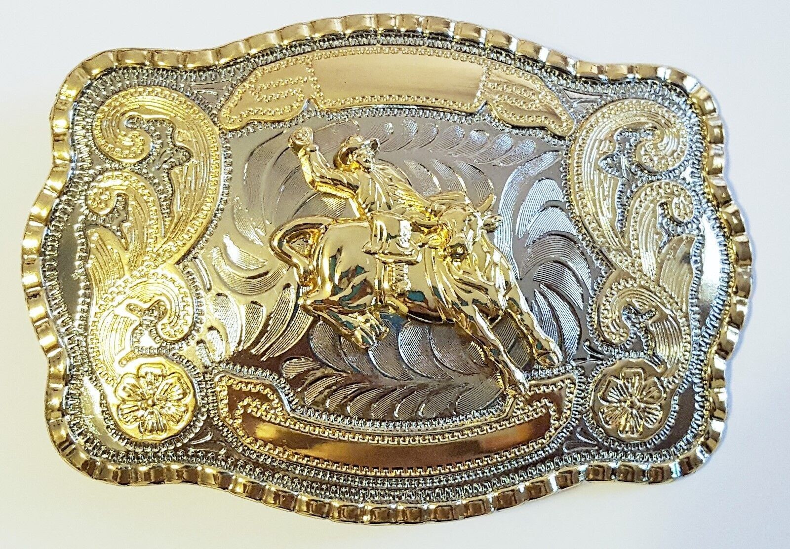 Belt Buckle Men Big Cowboy Western Bull Ride Rodeo Animal 5.5&Prime; x 4&Prime; 1.5&Prime; belt