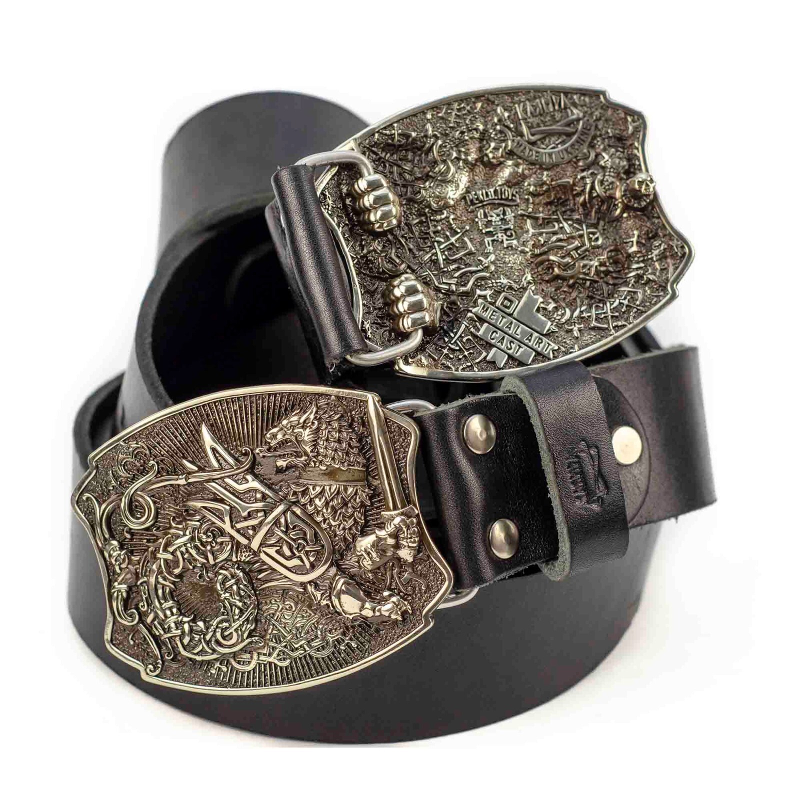 Semargl german silver belt buckle, Mythical winged lion Simargl belt buckle