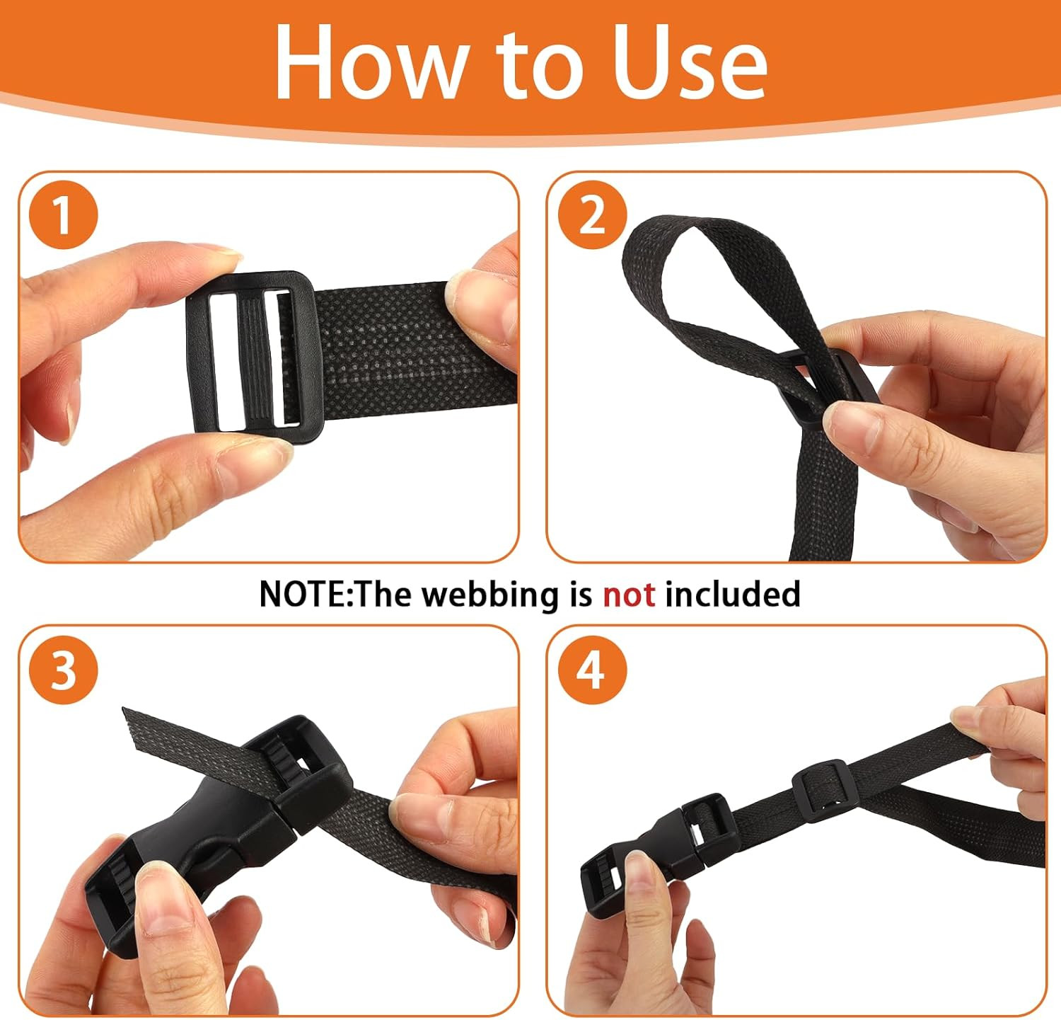 6Set 1in Quick Release Buckle Heavy Duty Strap Clips Dog Collar Backpack