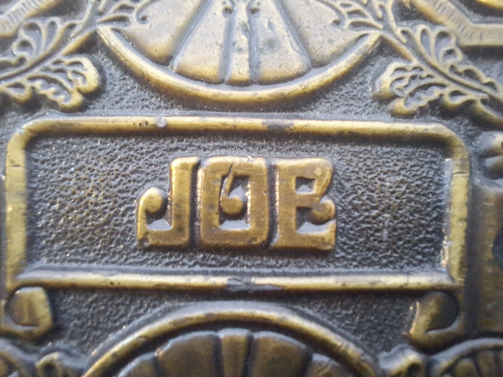 Vintage Oden Inc Personalized Solid Brass Belt Buckle Says « JOE »