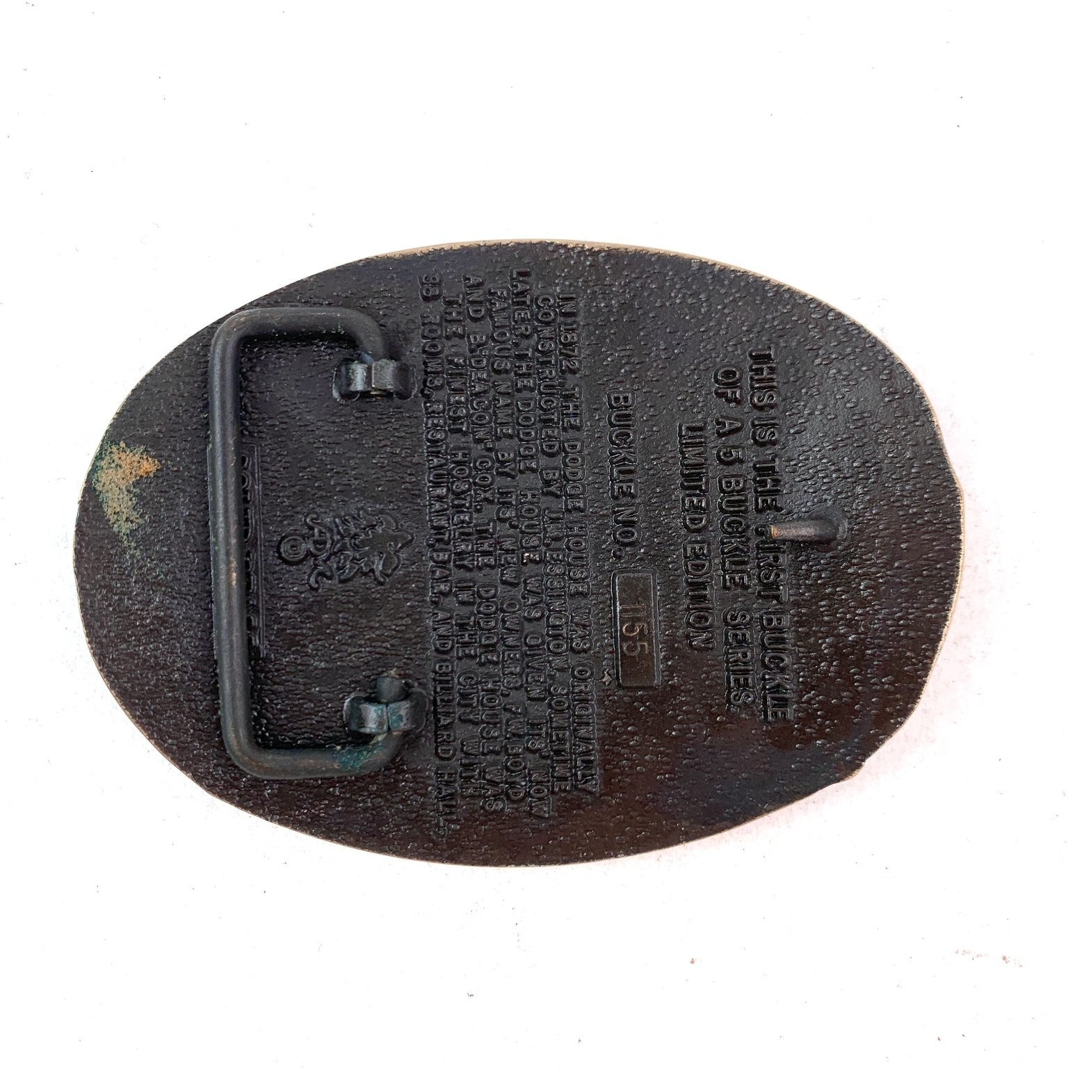 Dodge House Kansas 1872 Belt Buckle Bronze Tone Western Limited Edition