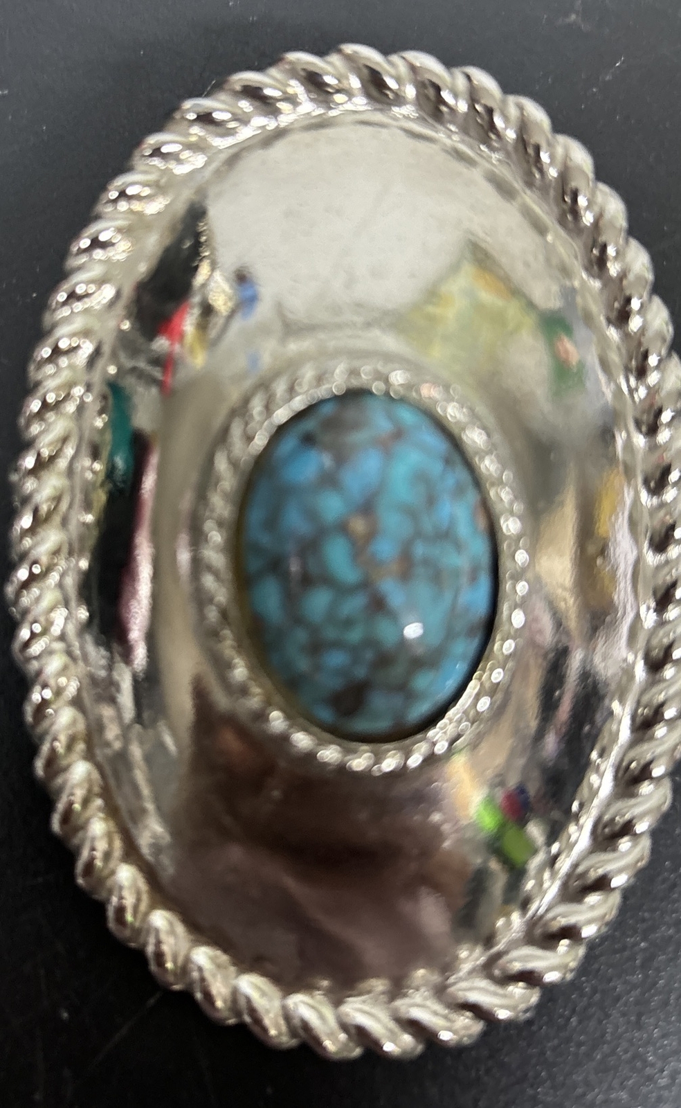 Accessocraft NYC Belt Buckle With turquoise Stone