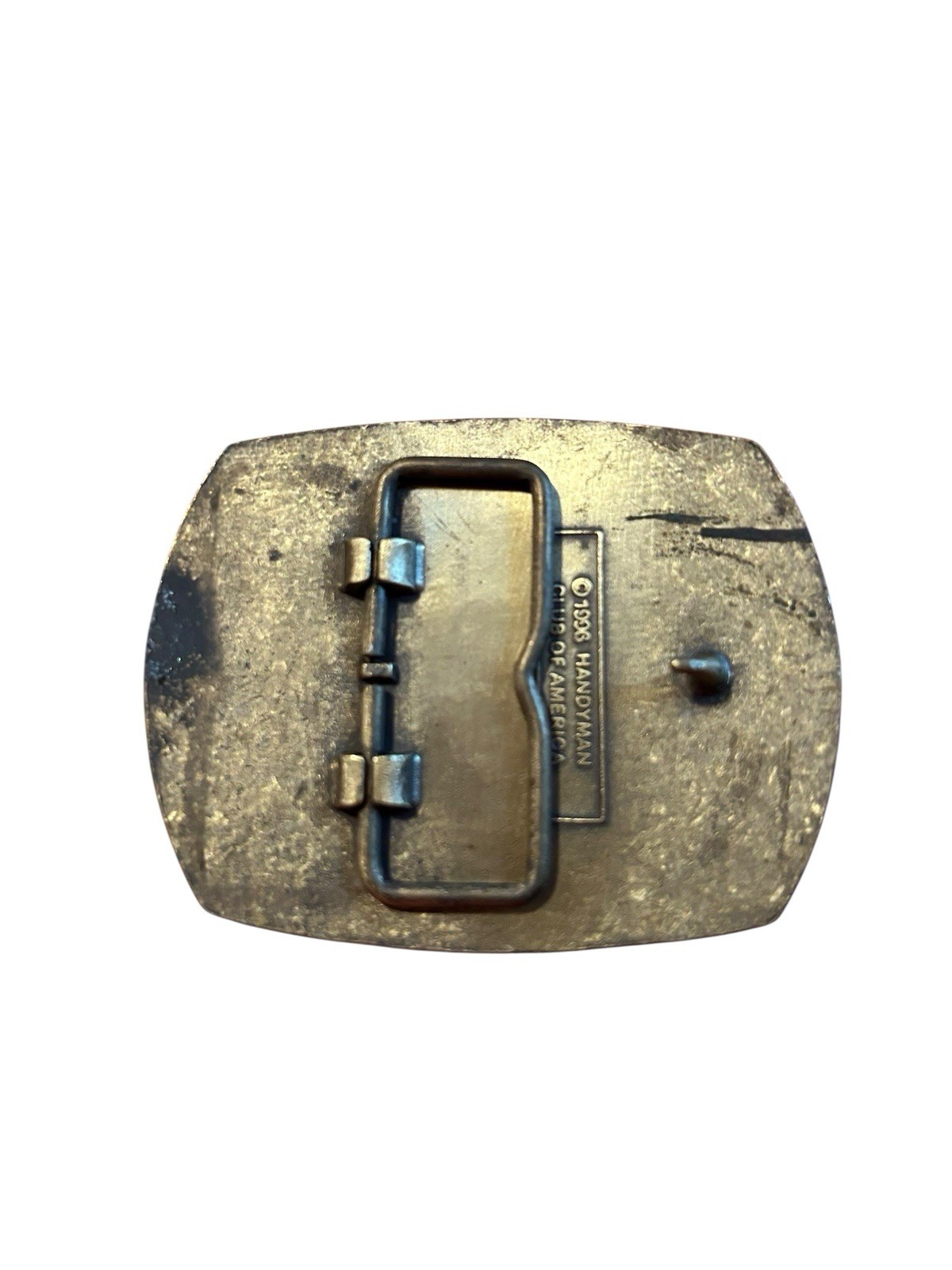Vintage Handyman Club of America Life Member 1996 Brass Belt Buckle 3×2.5”