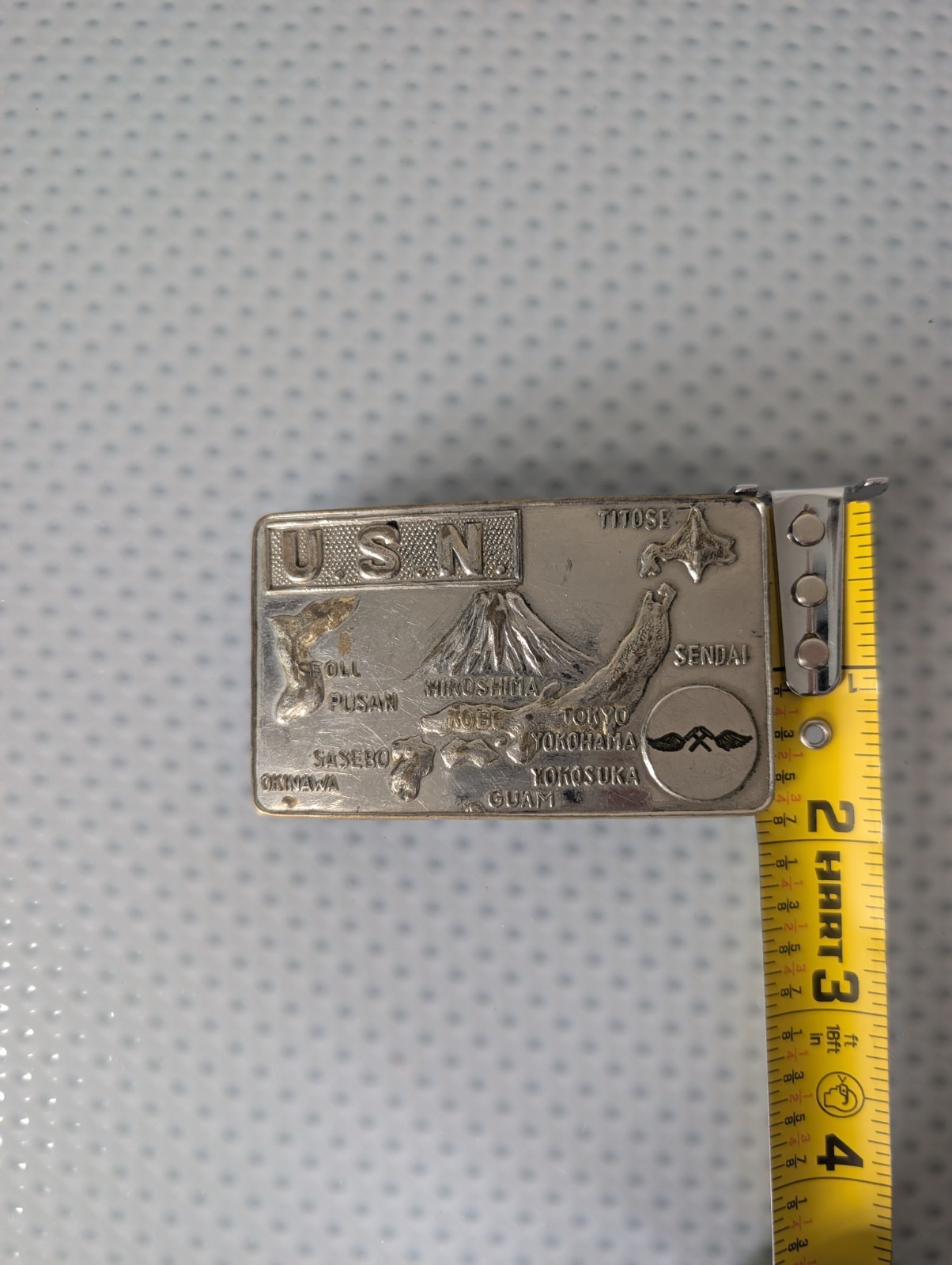 VTGUSN U.S. Navy Japan Korea Guam Souvenir Belt Buckle Metal 3