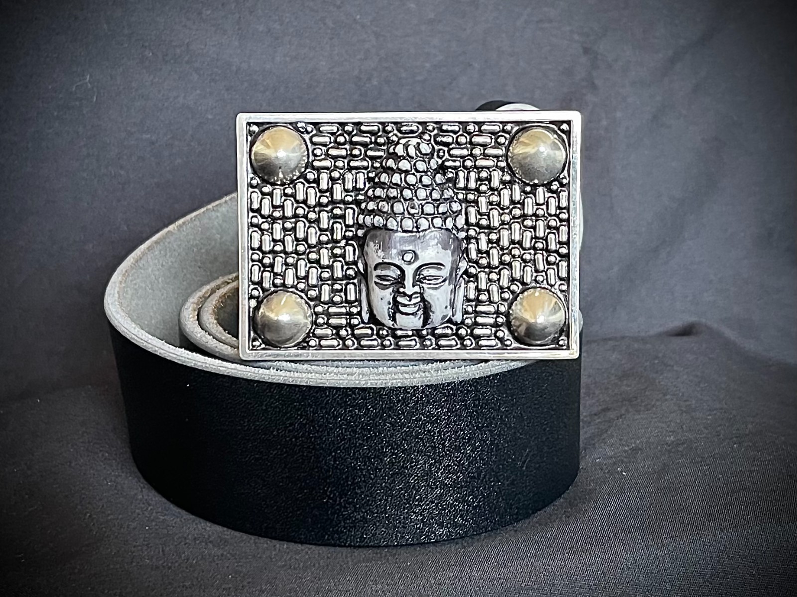 Buddha Belt Buckle Handmade Zen Spiritual 3.75” OOAK Darren McNeese