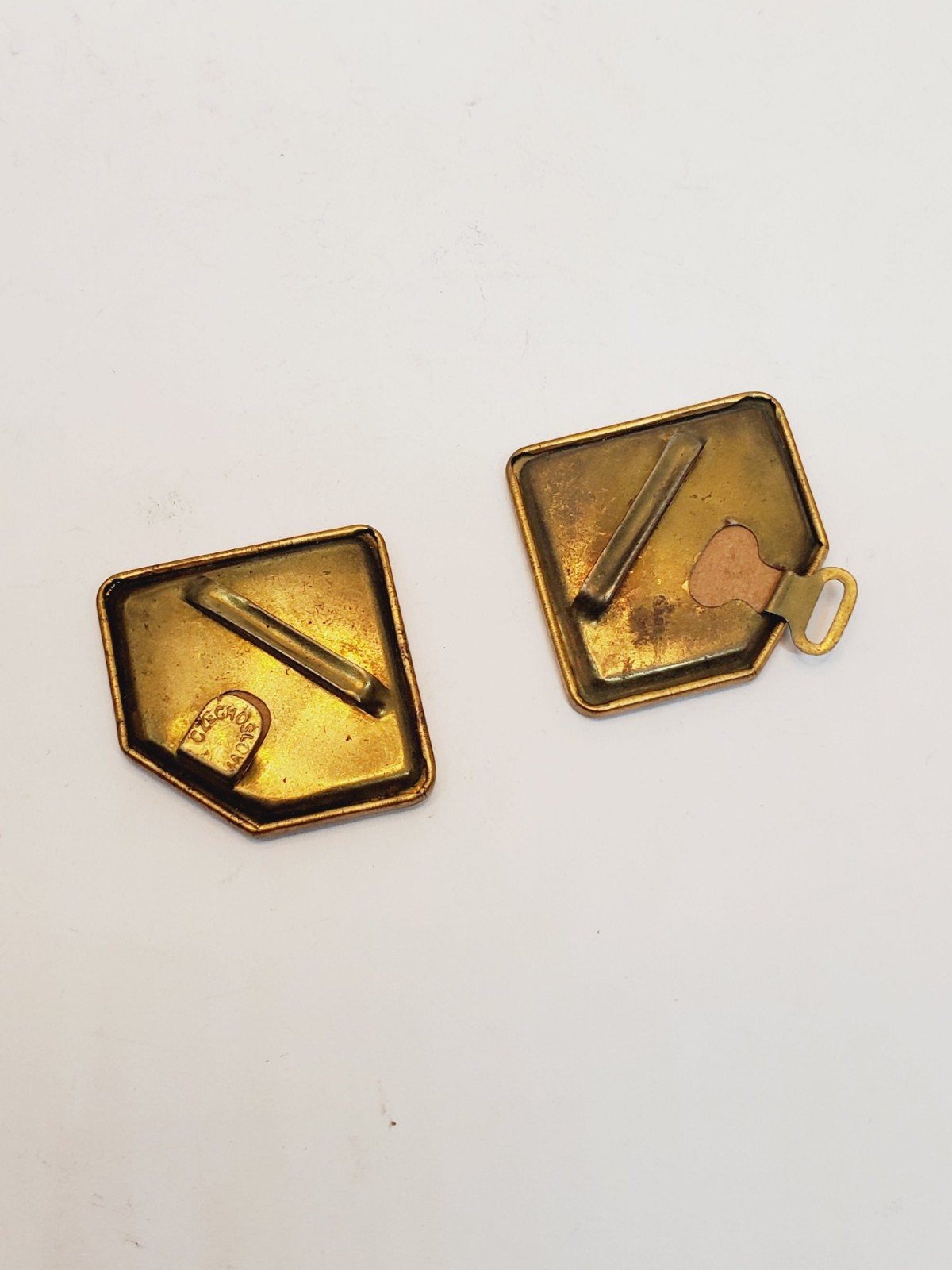 Vintage Women’s Buckle Set Art Deco Inspired Gold Tone Enamel(13)