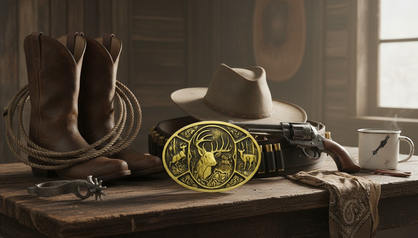 Men Gold Metal Belt Buckle Deer Nature Hunter Western Fashion Cowboys Jeans Pant