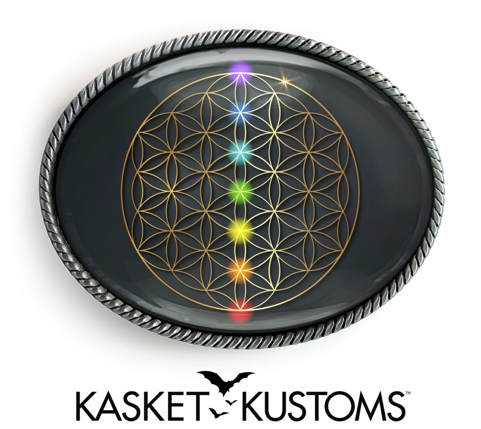 Chakra Sacred Geometry Belt Buckle – Handmade Accessory Gift – 794