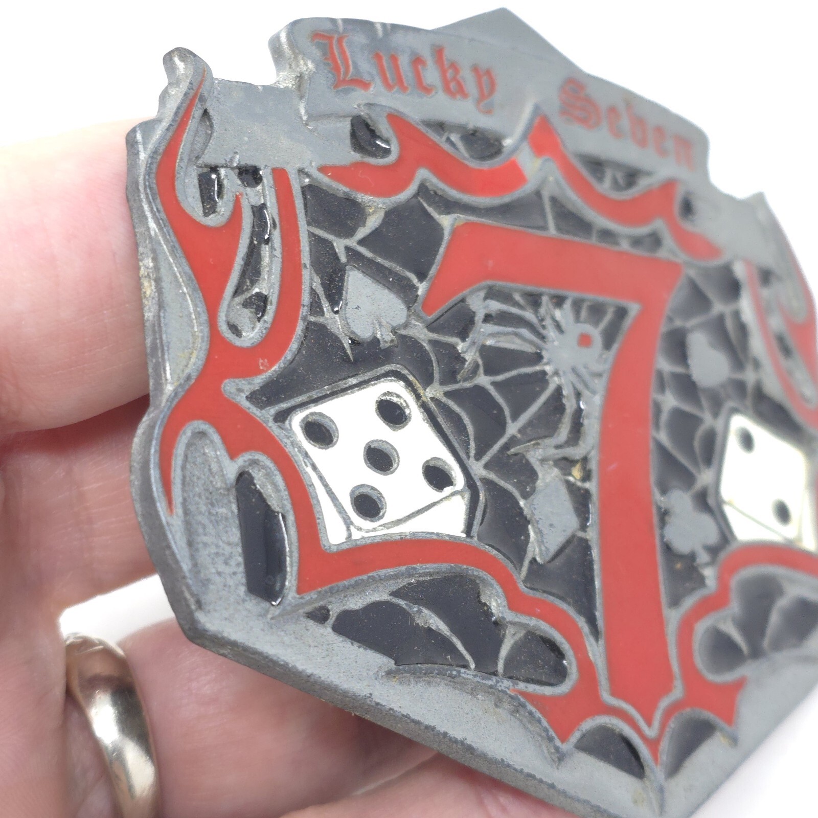 Lucky Seben 7 Seven’s Vegas gambling dice 04 Great American Products belt buckle