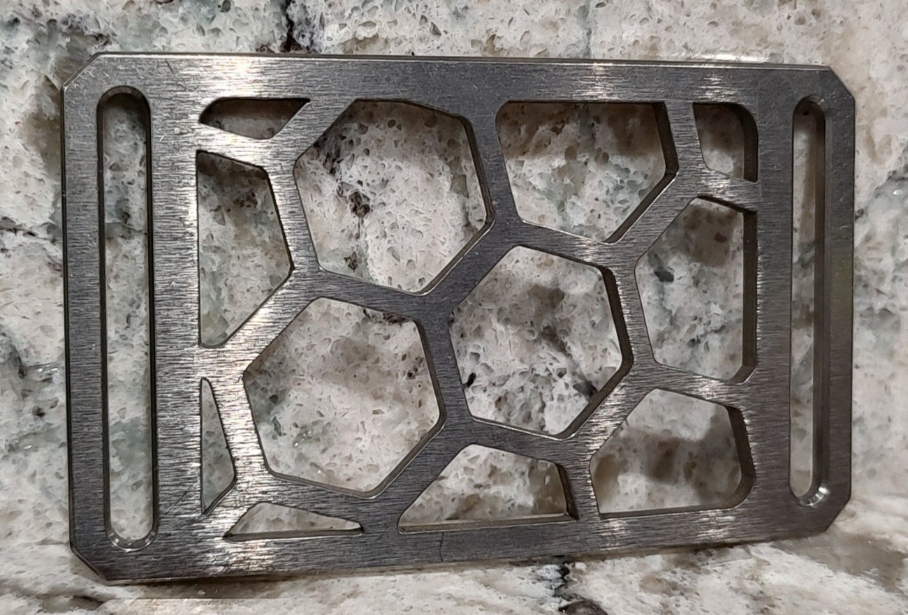 GRIP6 BELT BUCKLE – TITANIUM HONEYCOMB in RAW – WOMEN / MEN – 1.5 INCH WIDE