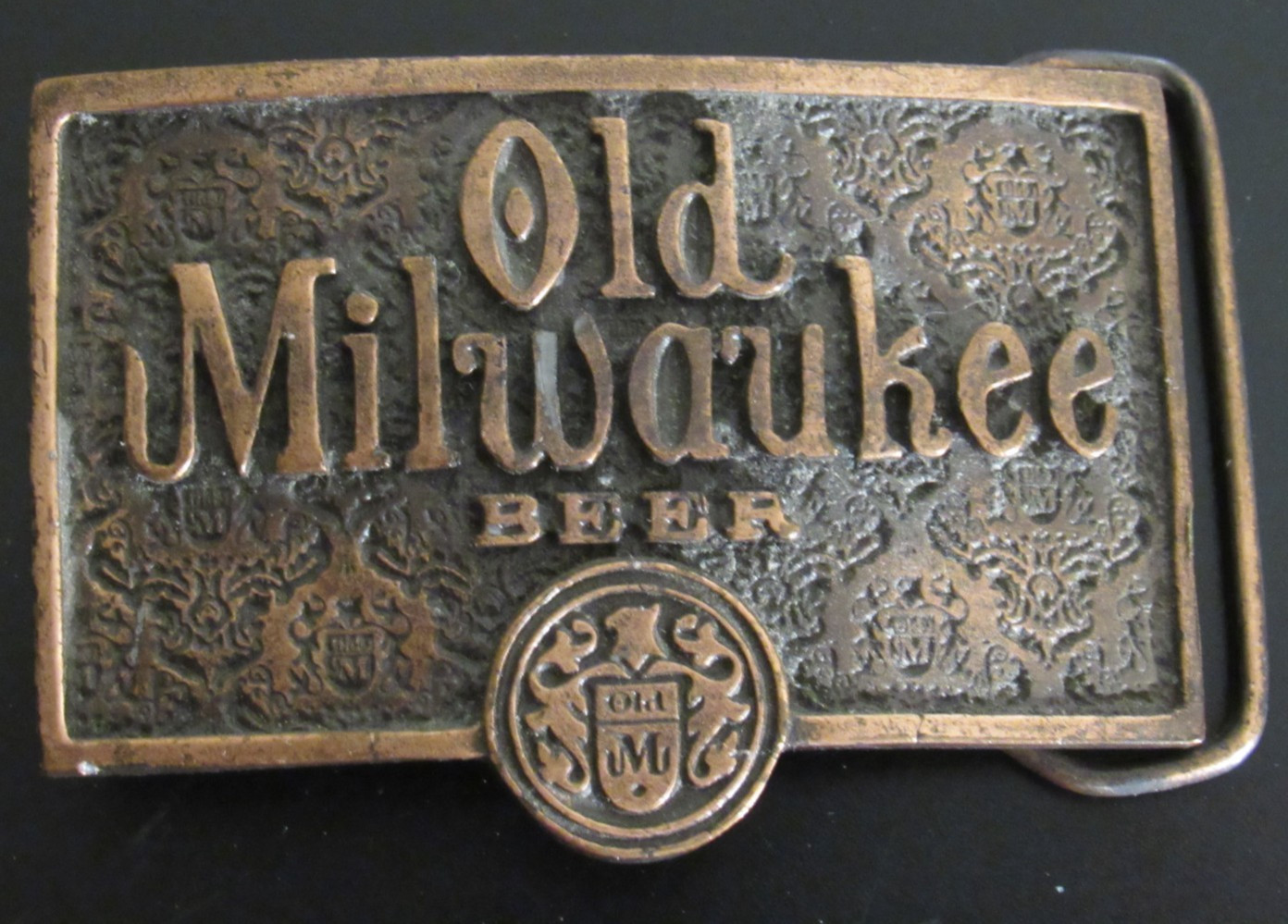 Vintage Old Milwaukee Beer Solid Metal Belt Buckle Schlitz Brewing 80&rsquo;s