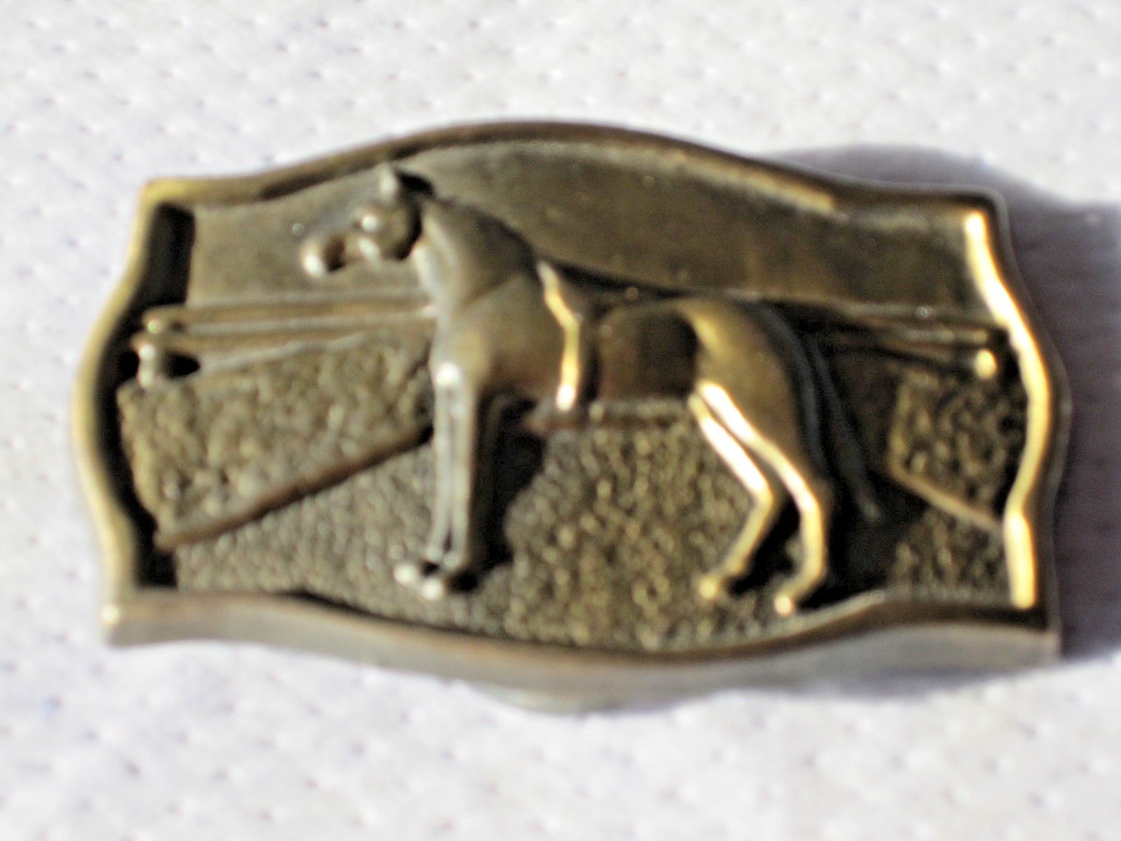 Vintage 1970s USA Horse Sport Riding Metal Belt Buckle Country Cowboy Cowgirl