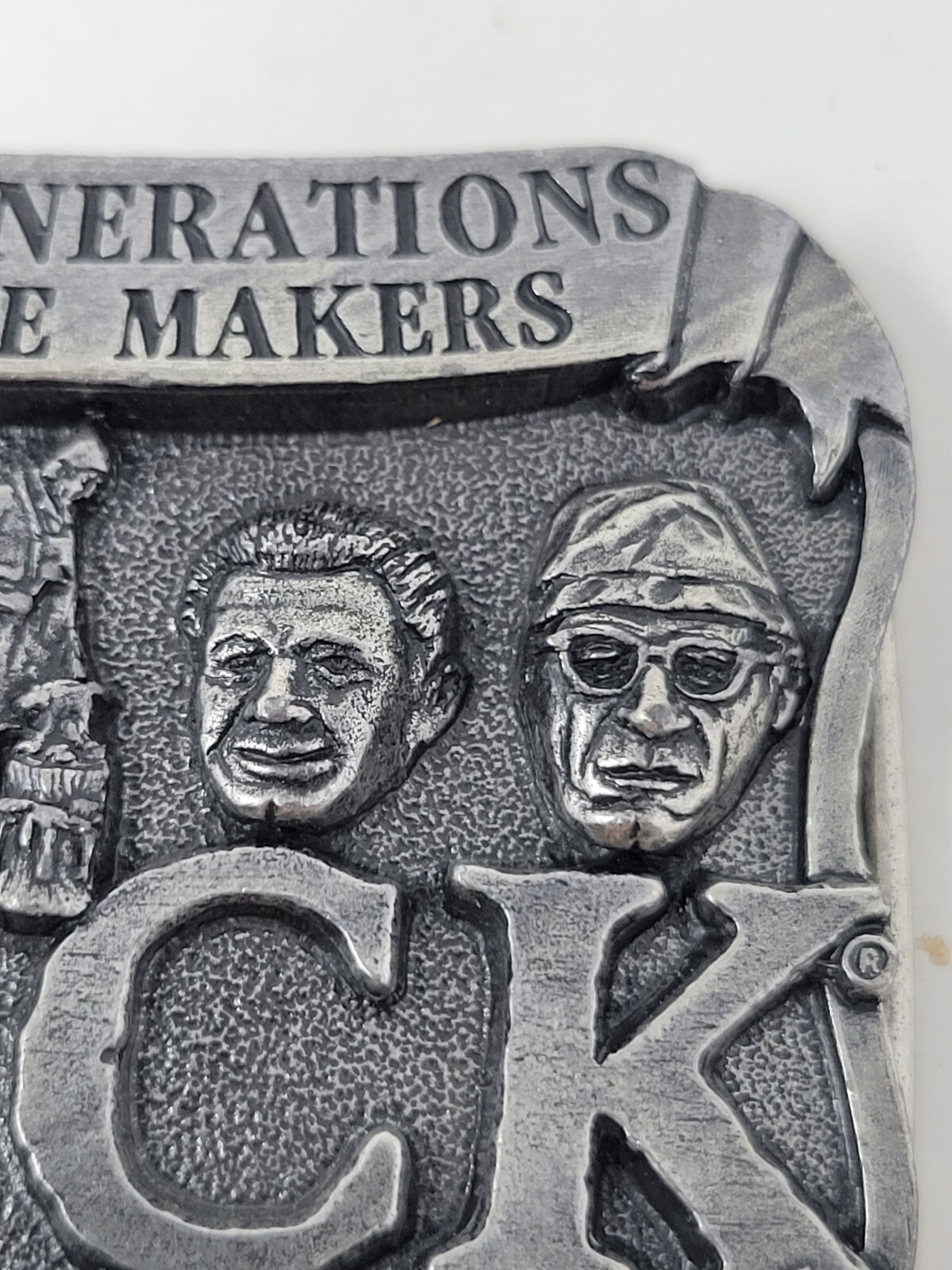 Belt Buckle Buck Knives Pewter Four Generations Smoky Mountain Knife Works