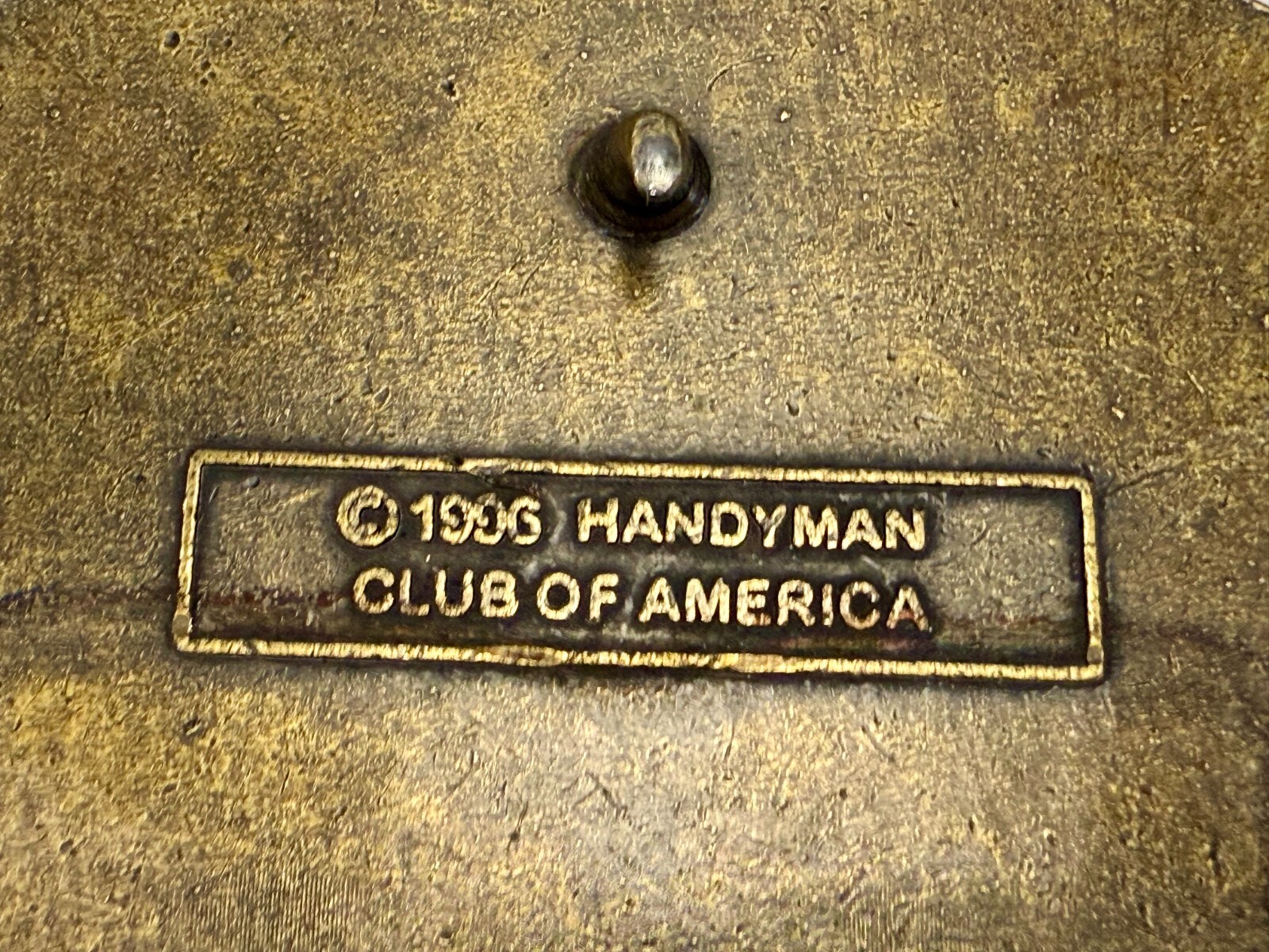 1996 Handyman Club of America *Life Member* Vintage 1996 Brass Tone Belt Buckle