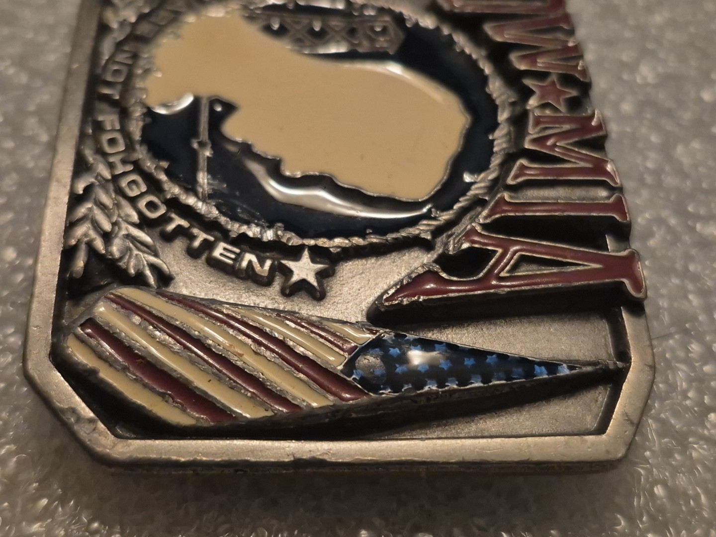 Bergamot MIA POW USA Belt Buckle Pre-Owned Free Shipping