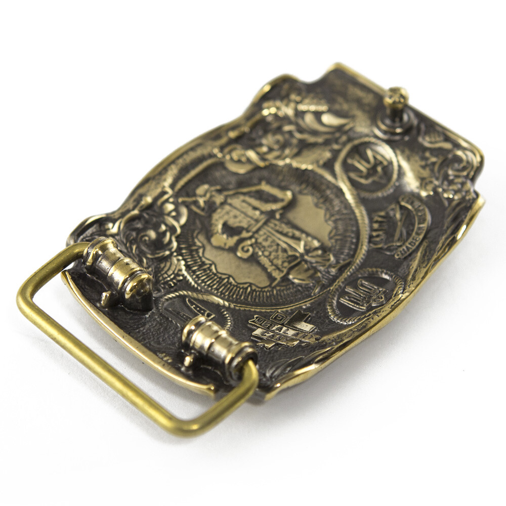 Brass belt buckle Glory to Ukraine! OUN, National Ukrainian OUN trident buckle
