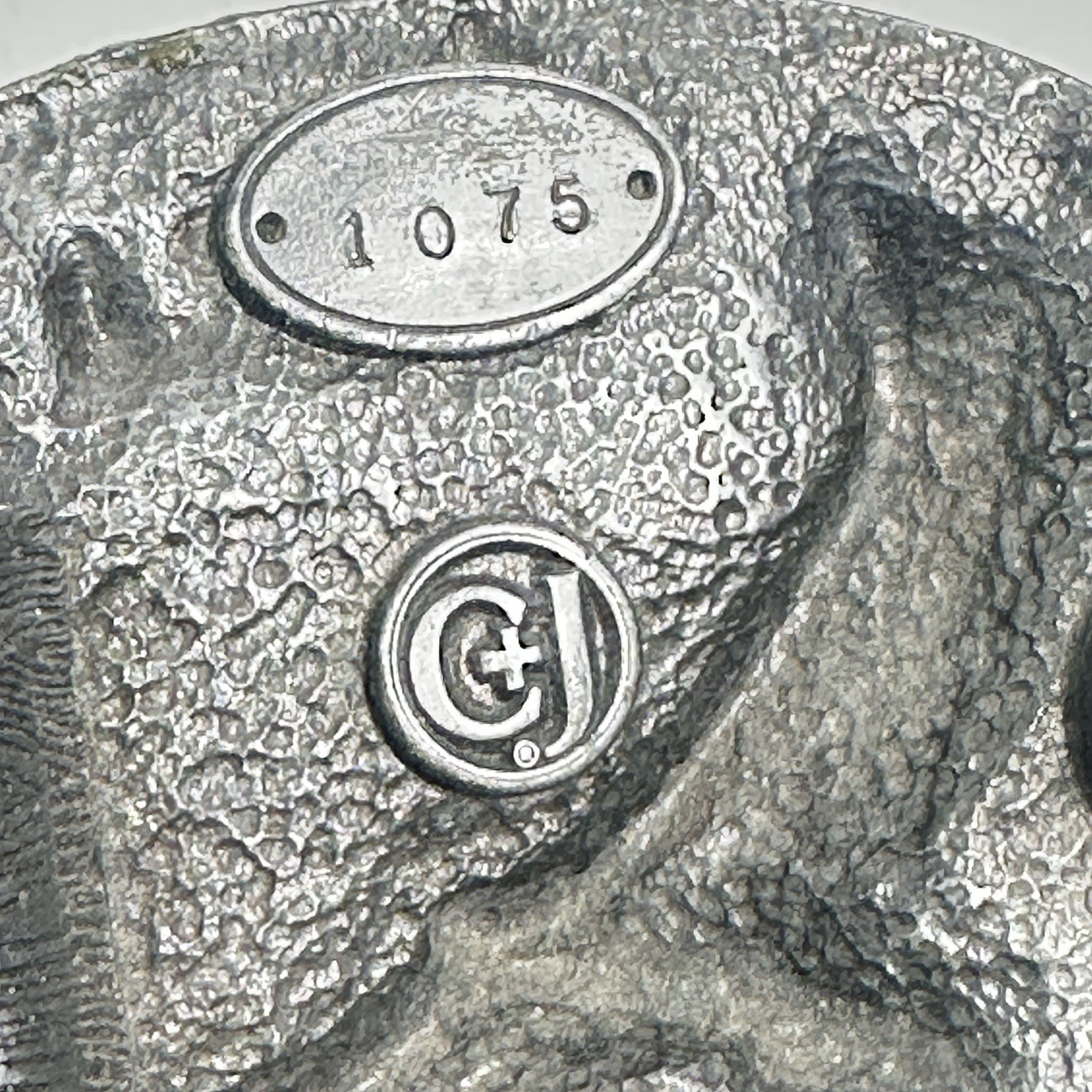Vintage C & J Inc Colorado Eagle Belt Buckle and Strap 1986 Pewter USA
