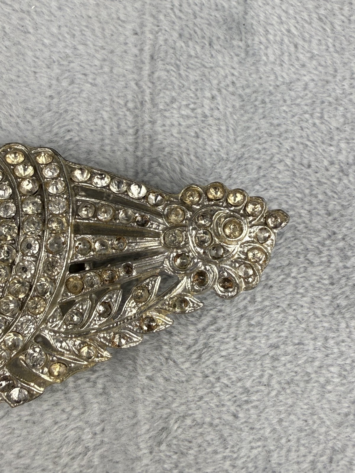 Vintage Rhinestone Buckle Lot Silver Tone Signed READ