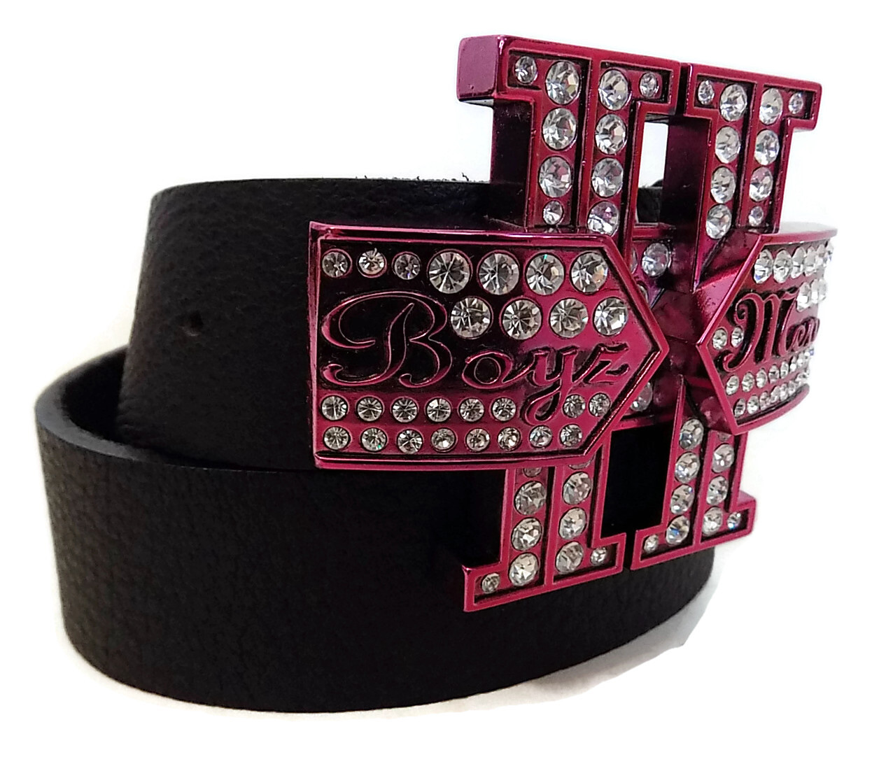 BOYZ 11 MEN BY WASHED UP HOLLYWOOD FUCHSIA WITH CRYSTALS 1½” LOGO BELT BUCKLE
