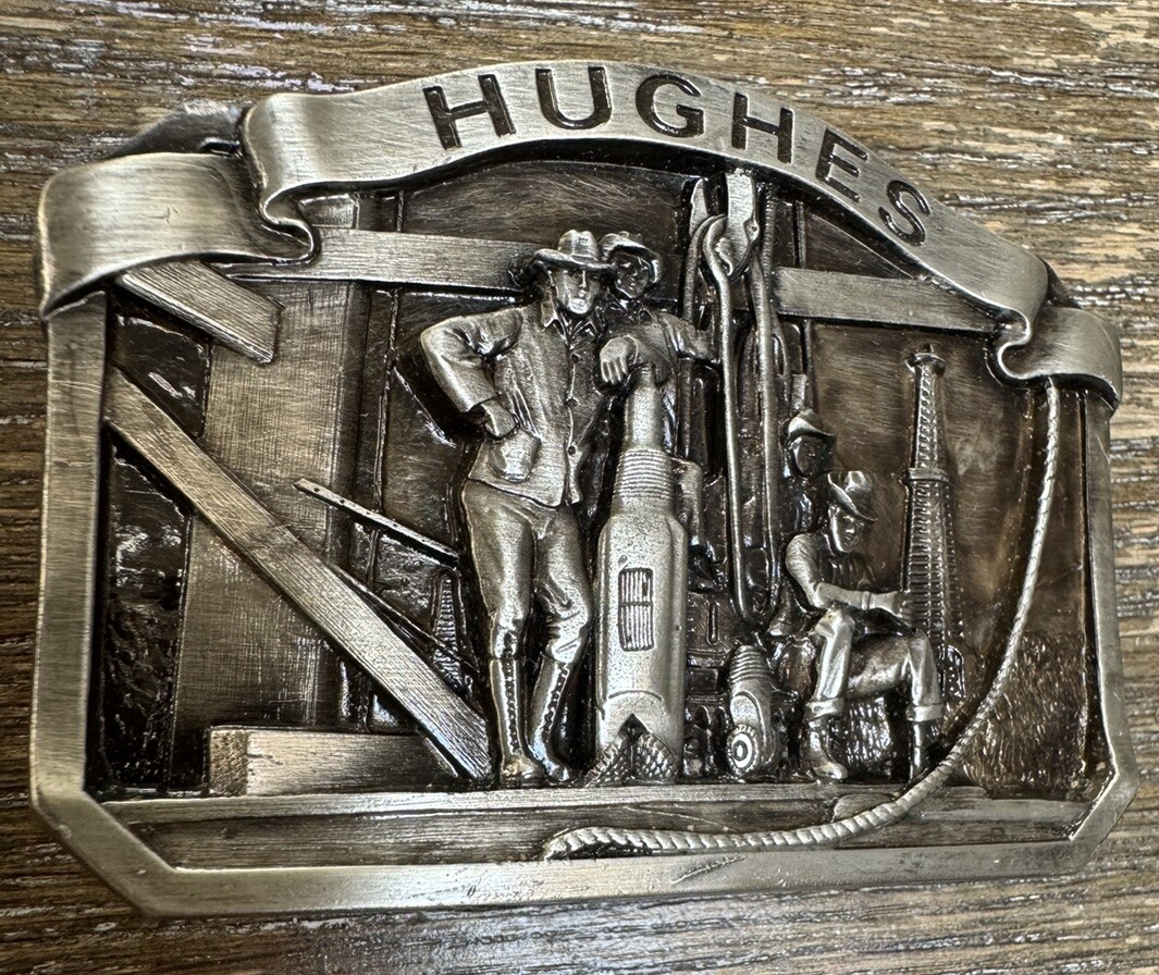 Hughes And Totco Vintage Oil Field Drilling Belt Buckles *MINT CONDITION*