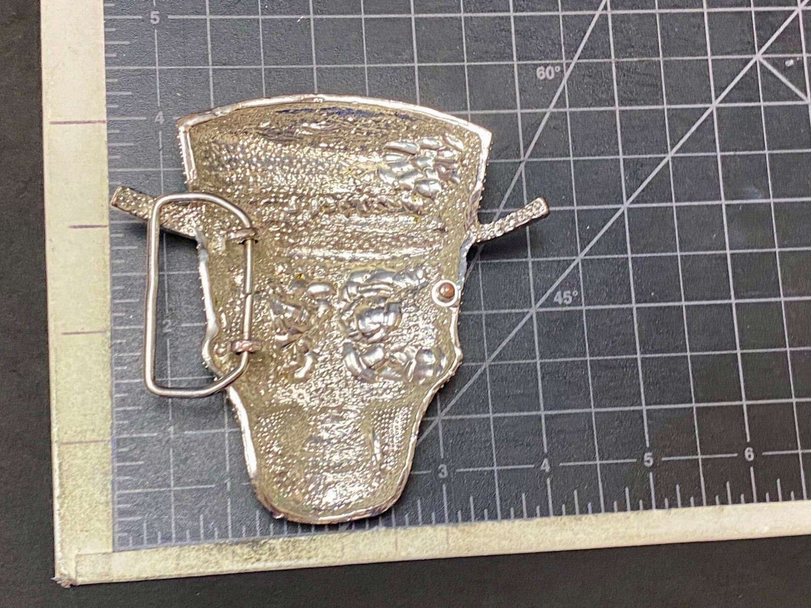 Figural Skull In Top Hat – Major Blue & White Rhinestone&rsquo;s! Belt Buckle