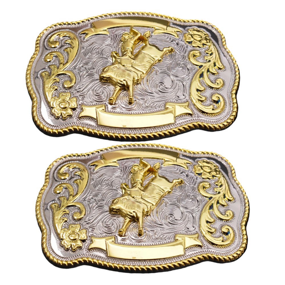 2X Rock Bull Ride 10cm Huge Rodeo Big Cowboy Texas Western Shine Belt Buckle HOT