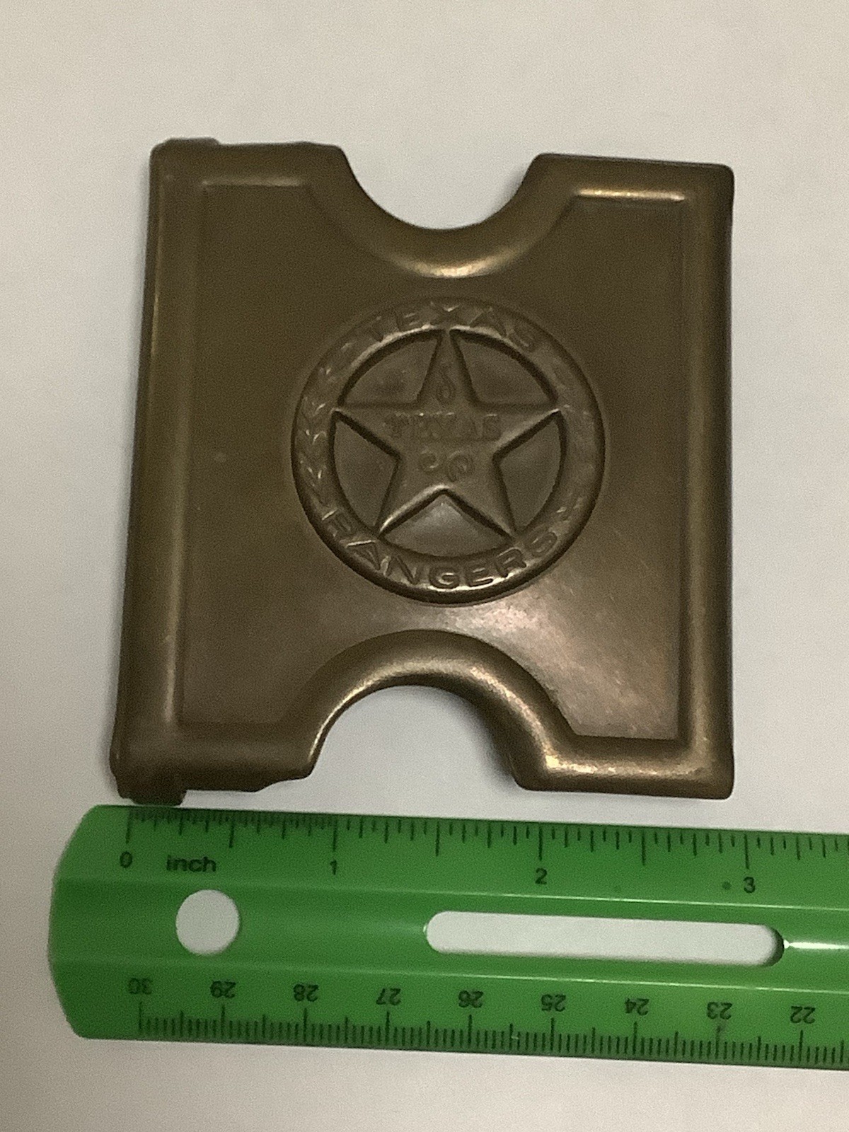 Anson Mills TEXAS RANGERS BRASS BELT BUCKLE Made In Worcester Mass.