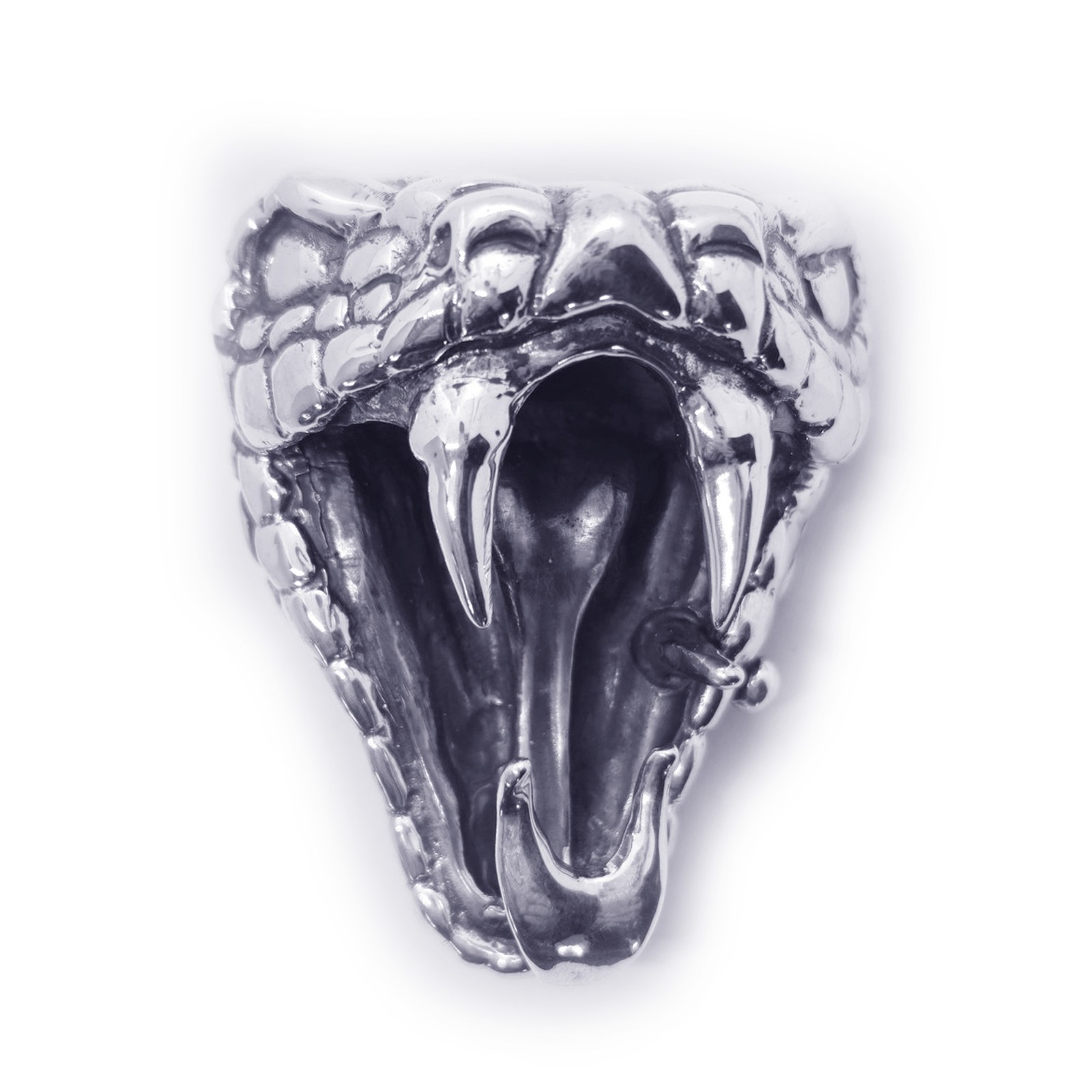 Snake Bite Sterling Silver Belt Buckle