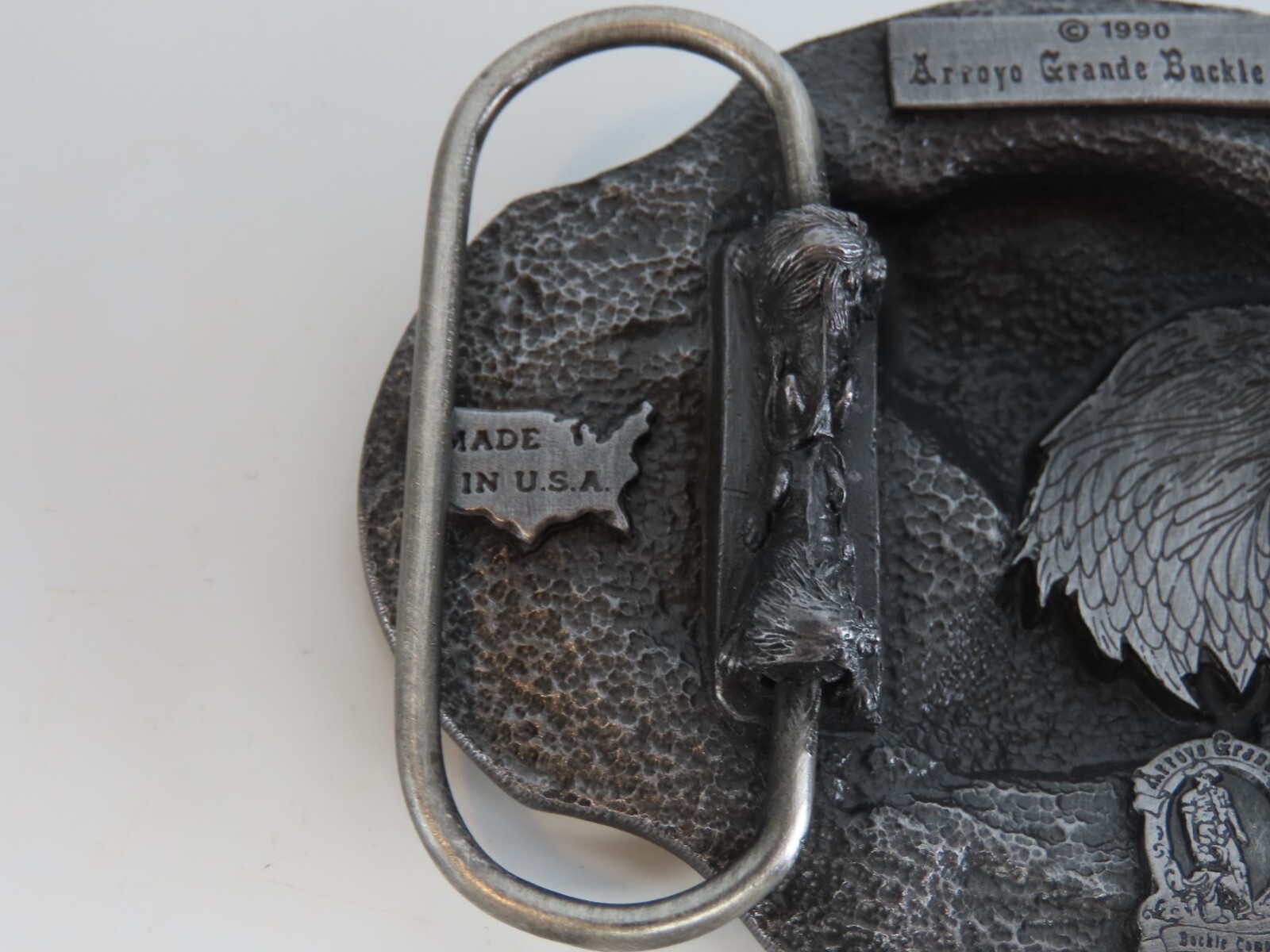 1990 Arroyo Grande #AG44 Eagle Head Belt Buckle USA