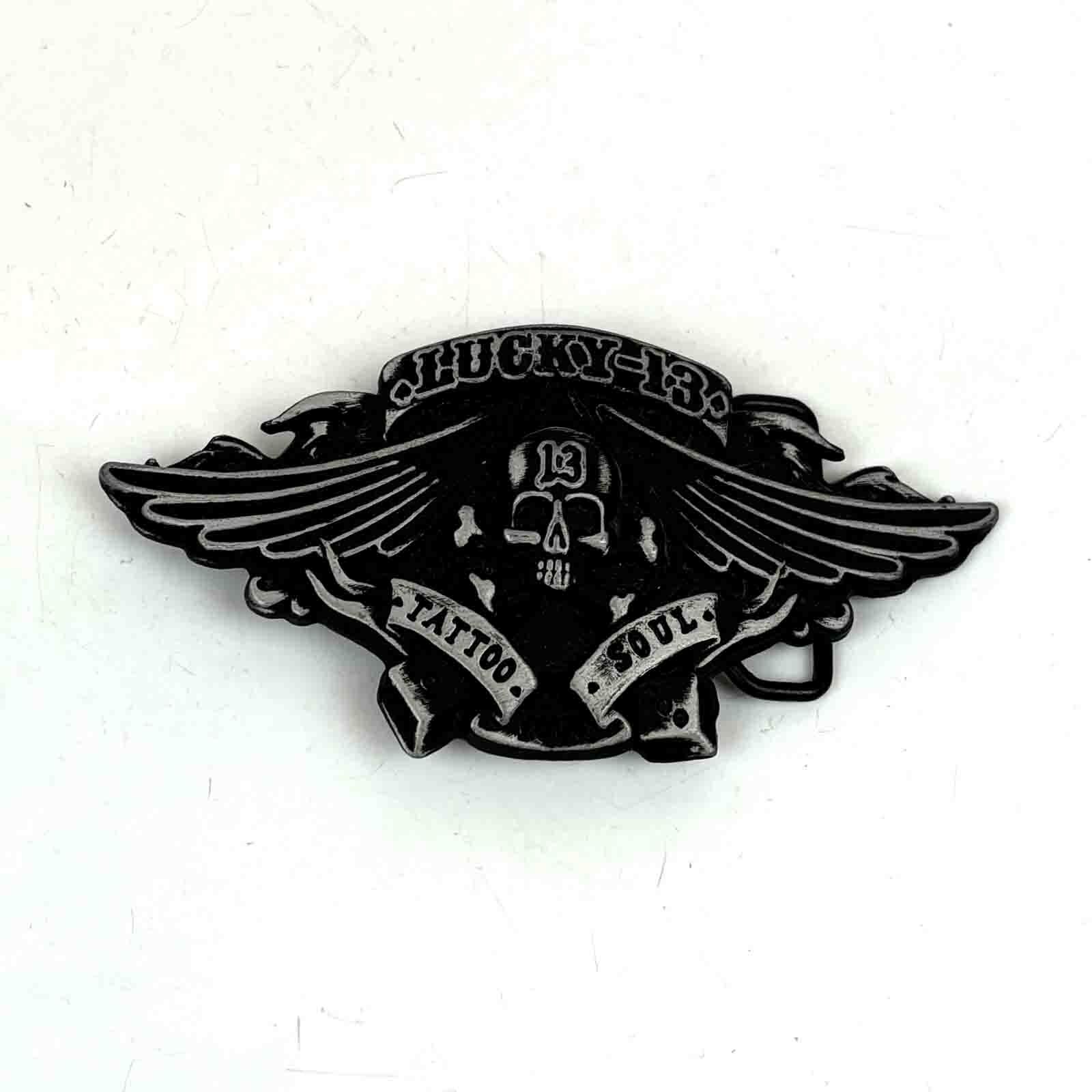 Belt buckle buckle « Lucky 13 » for 4 cm wide removable belts, unused