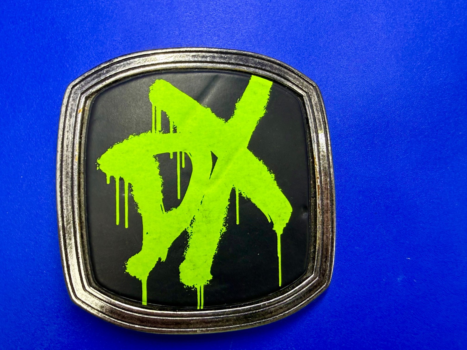 D Generation X WWE Silver DX Black Green Metal 2006 Wrestling Used Belt Buckle