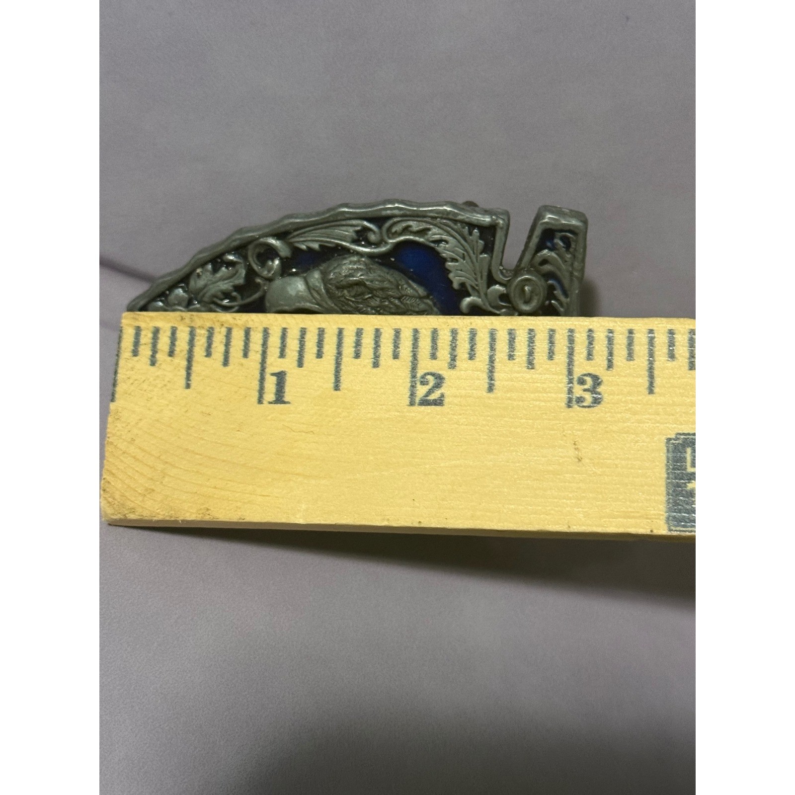 Vintage 1995 Siskiyou Eagle Arrowhead Belt Buckle Blue Enamel Pewter D2 930990